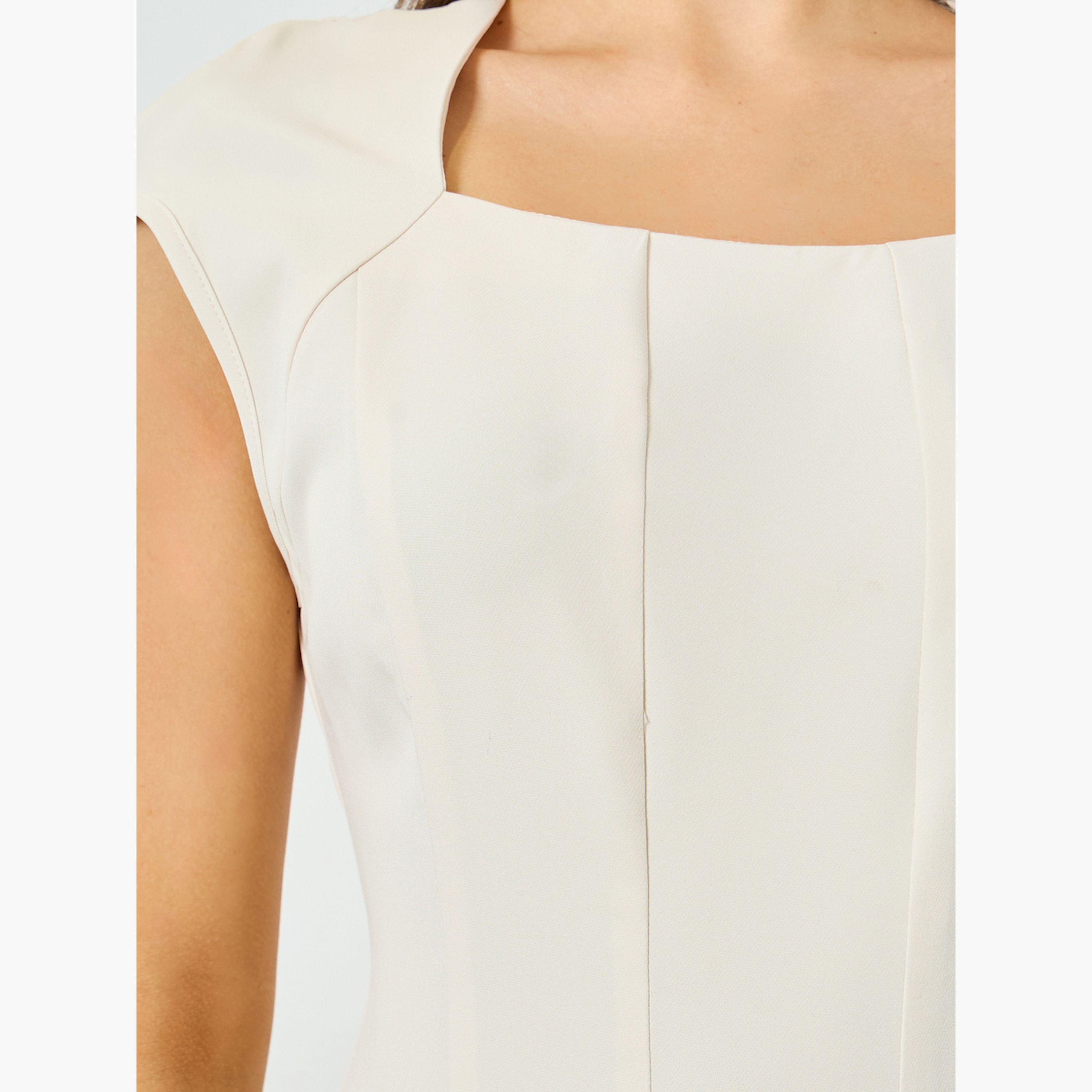 Take Two X Styli Beige Short Sleeve A-Line Maxi Dress-women-clothing-dresses-image-4