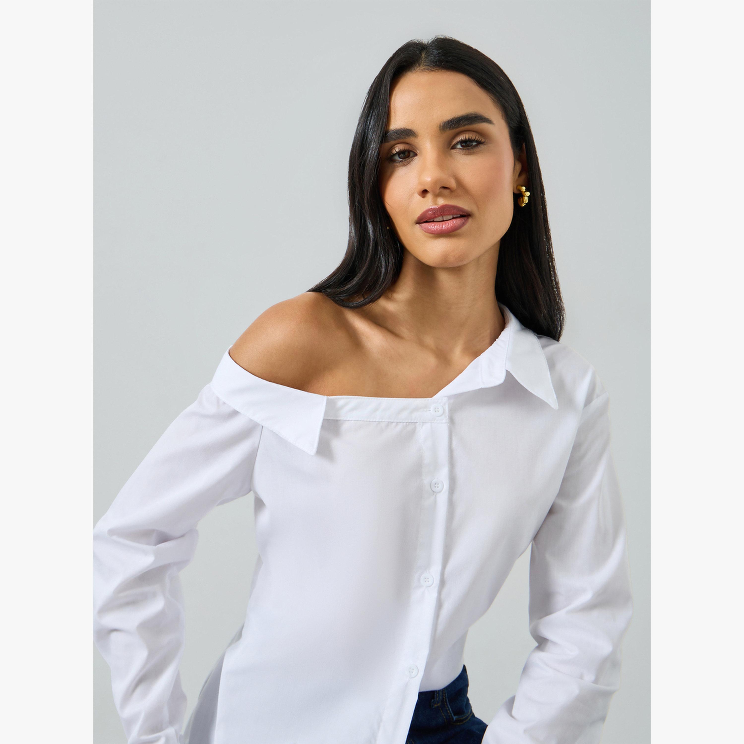 قميص بكتف واحد وأكمام طويلة-women-clothing-shirtsandblouses-blouses-image-3