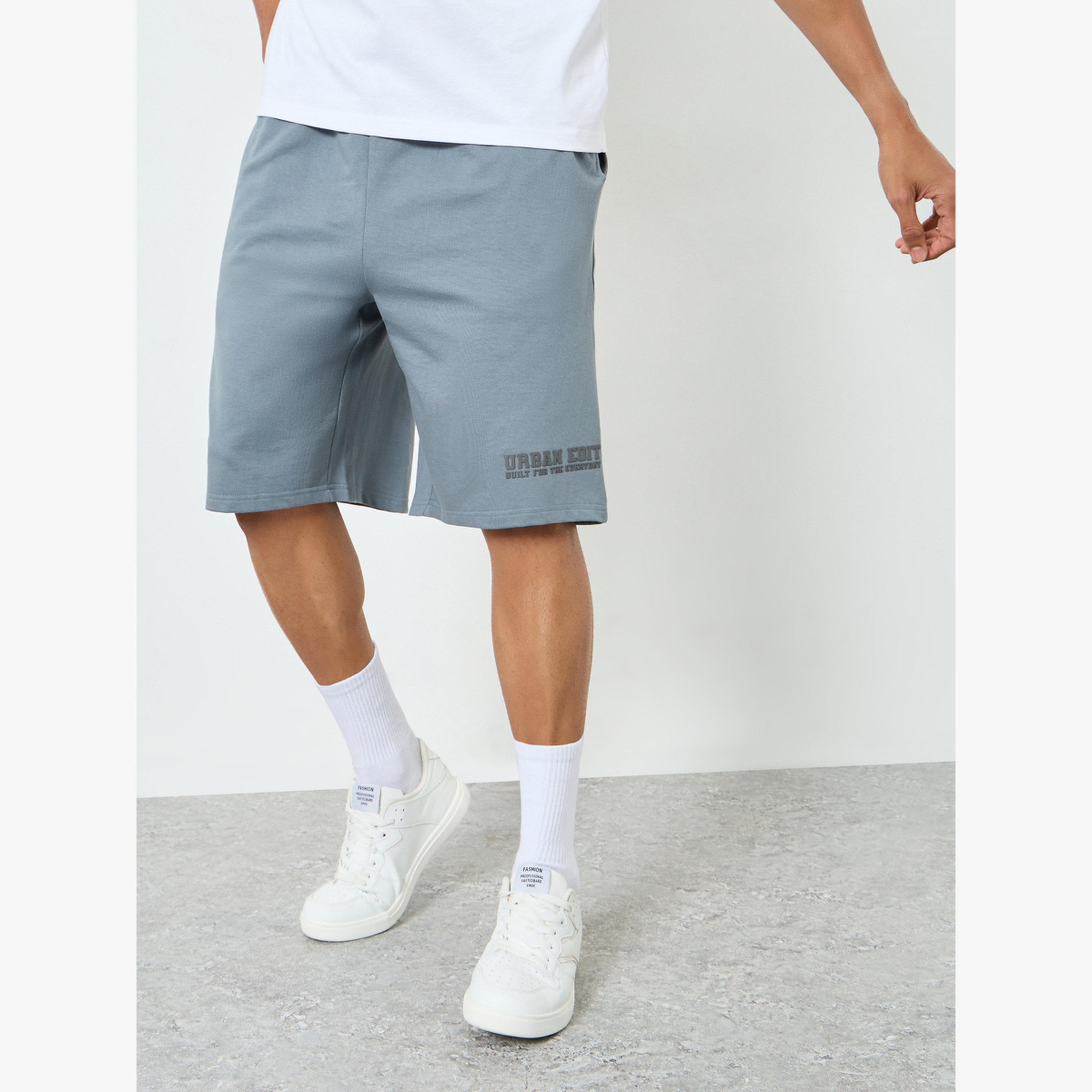 Styli Men Blue Placement Printed Oversized Shorts-men-clothing-bottoms-shorts-image-3