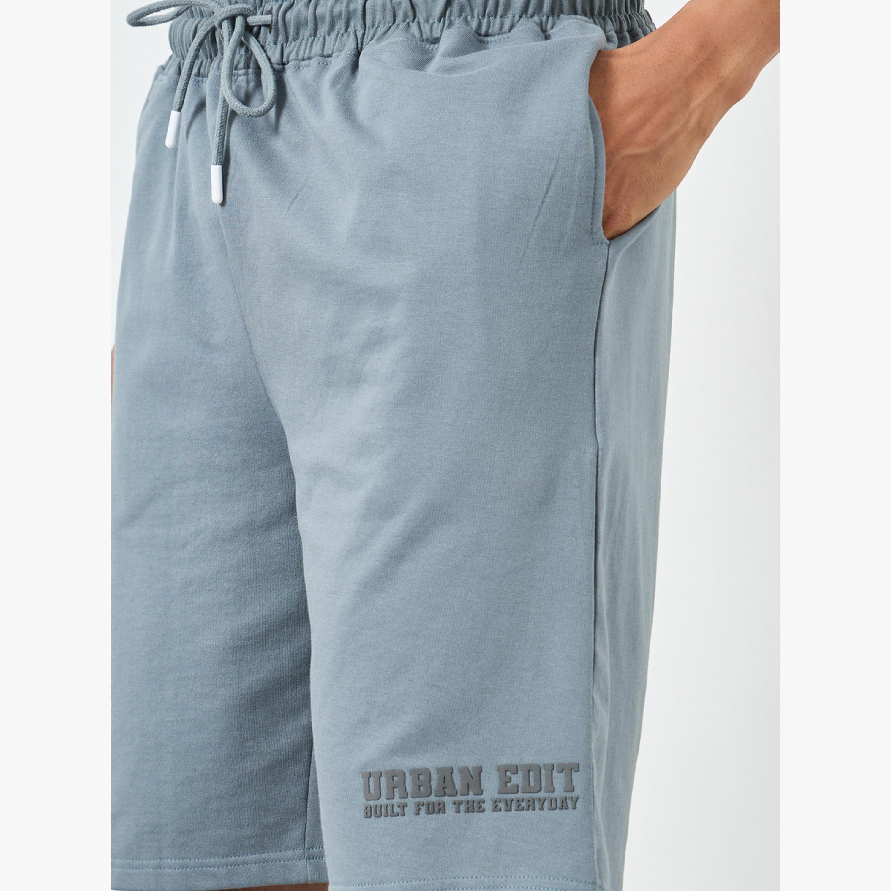 Styli Men Blue Placement Printed Oversized Shorts-men-clothing-bottoms-shorts-image-4