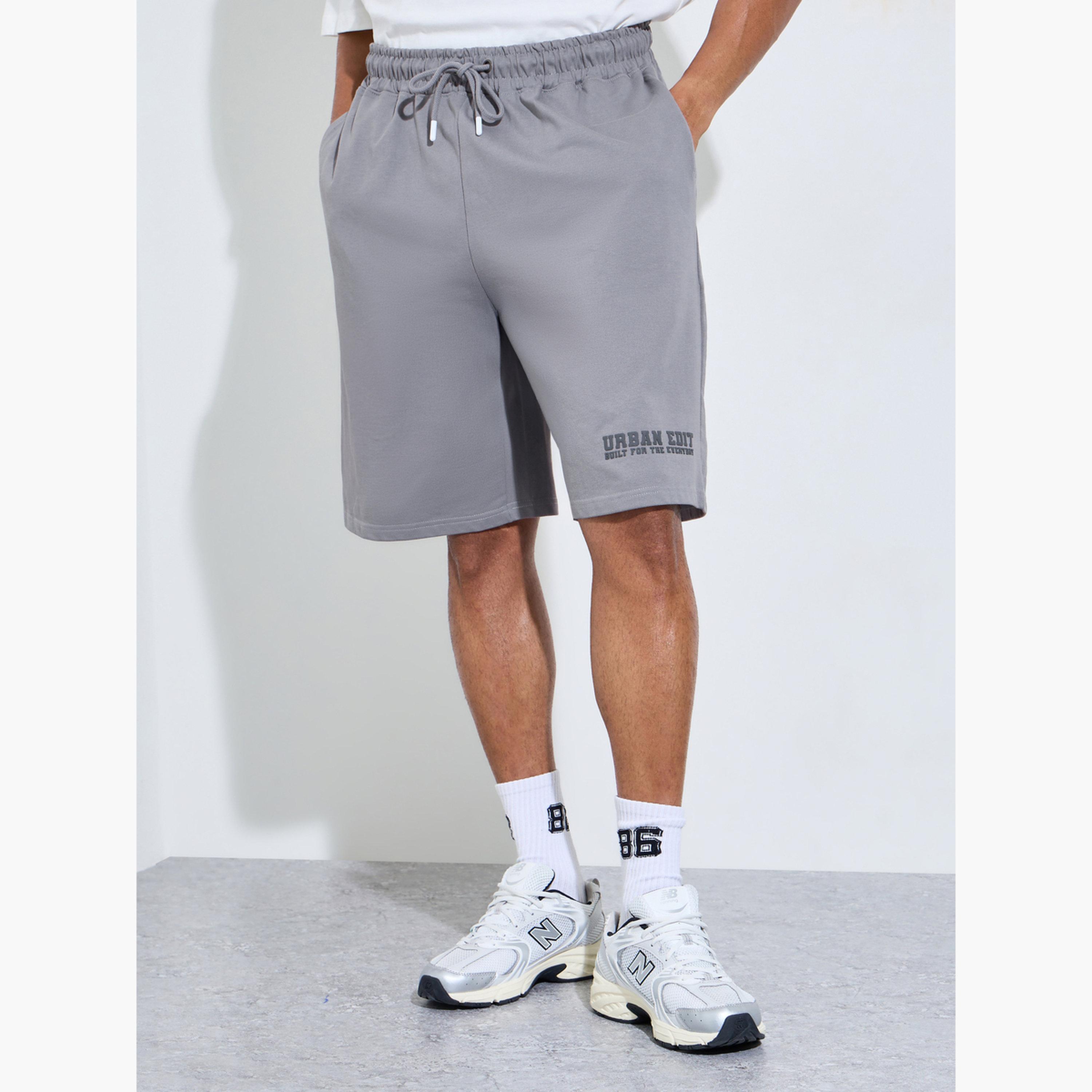 Styli Men Placement Print Cotton Oversized Shorts-men-clothing-bottoms-shorts-image-1