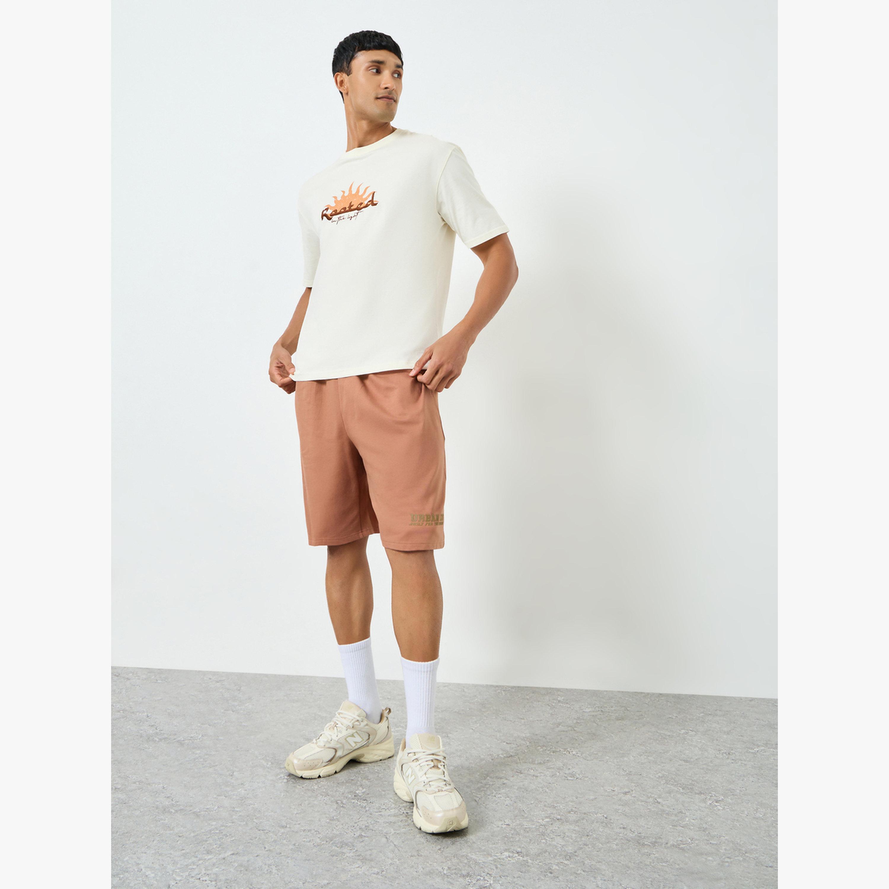 Styli Men Rust Placement Printed Oversized Shorts-men-clothing-bottoms-shorts-image-2
