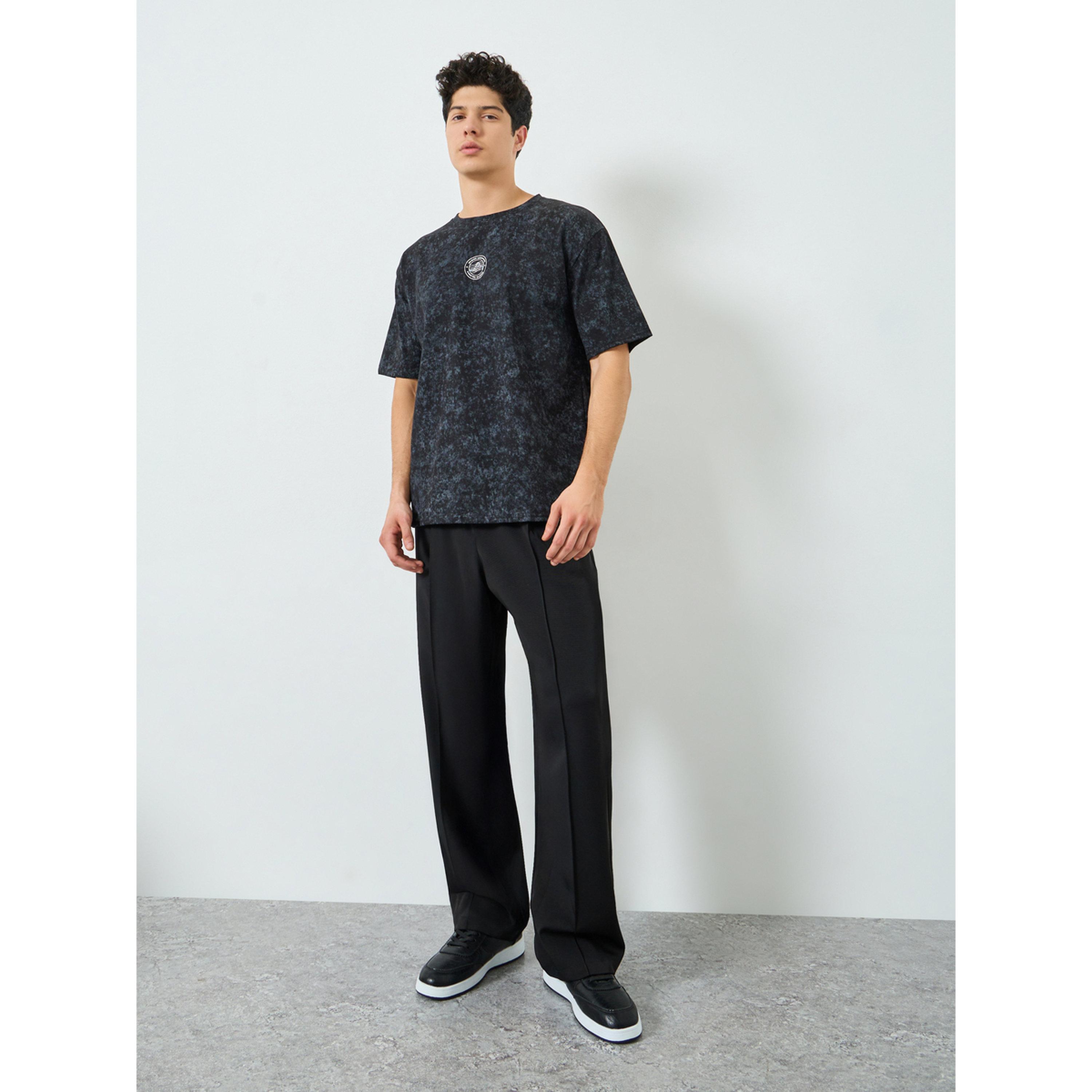 Styli Men Grey Graphic Print Oversized Washed T-Shirt-men-clothing-tshirtsandpolos-tshirts-image-2