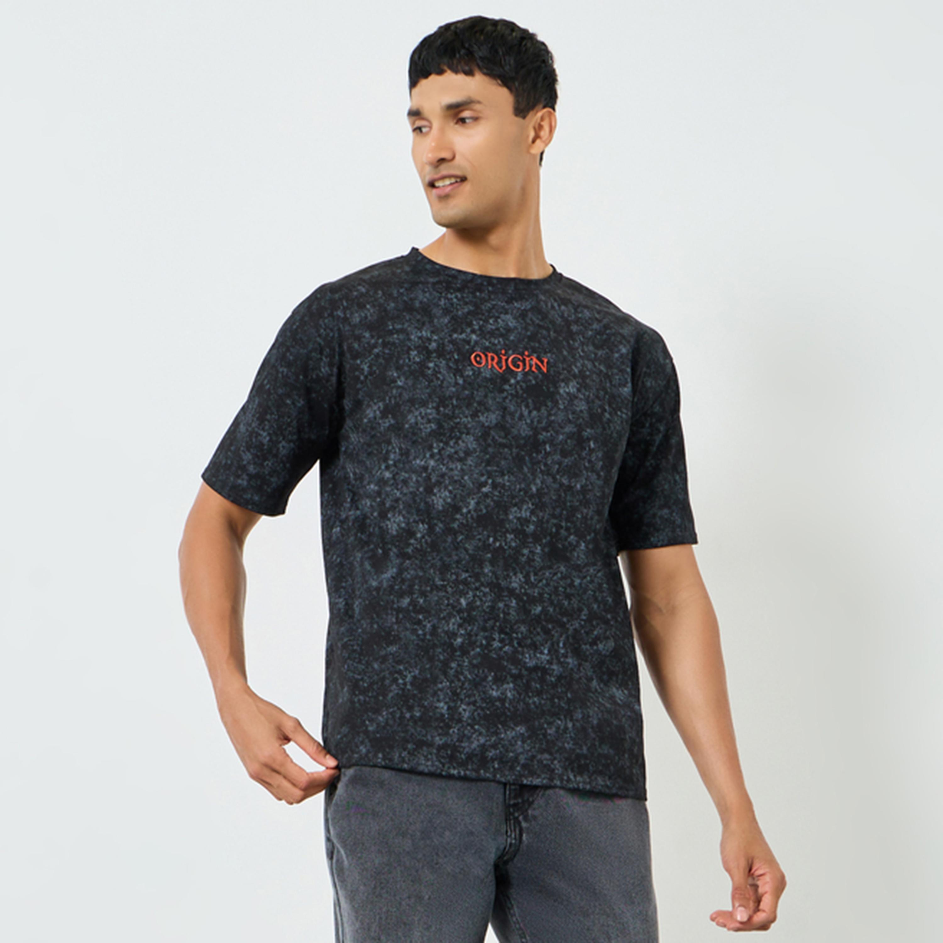 تيشيرت مقاس كبير بتأثير مغسول للرجال-men-clothing-tshirtsandpolos-tshirts-image-1
