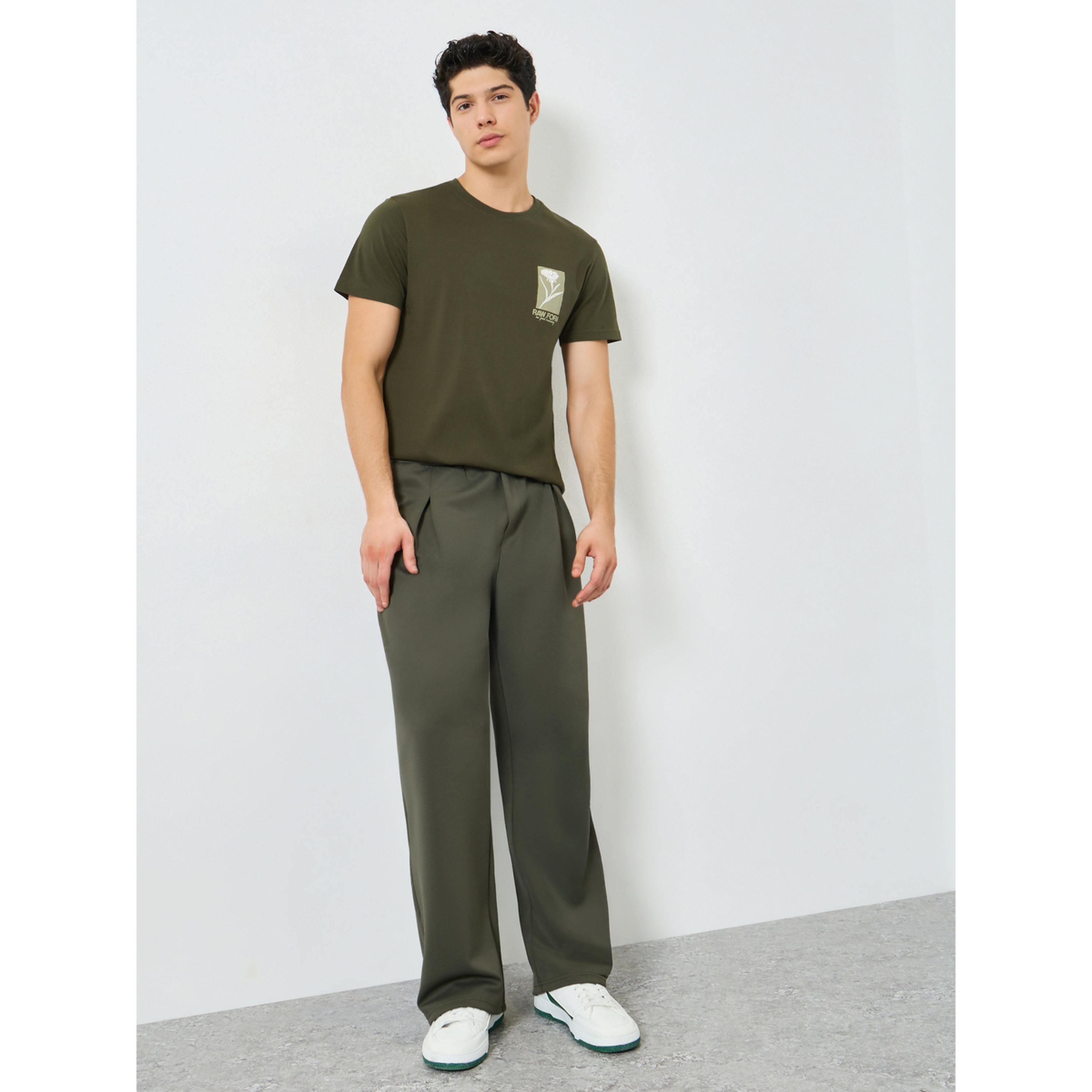Styli Men Olive Green Pleated Joggers-men-clothing-bottoms-joggers-image-2