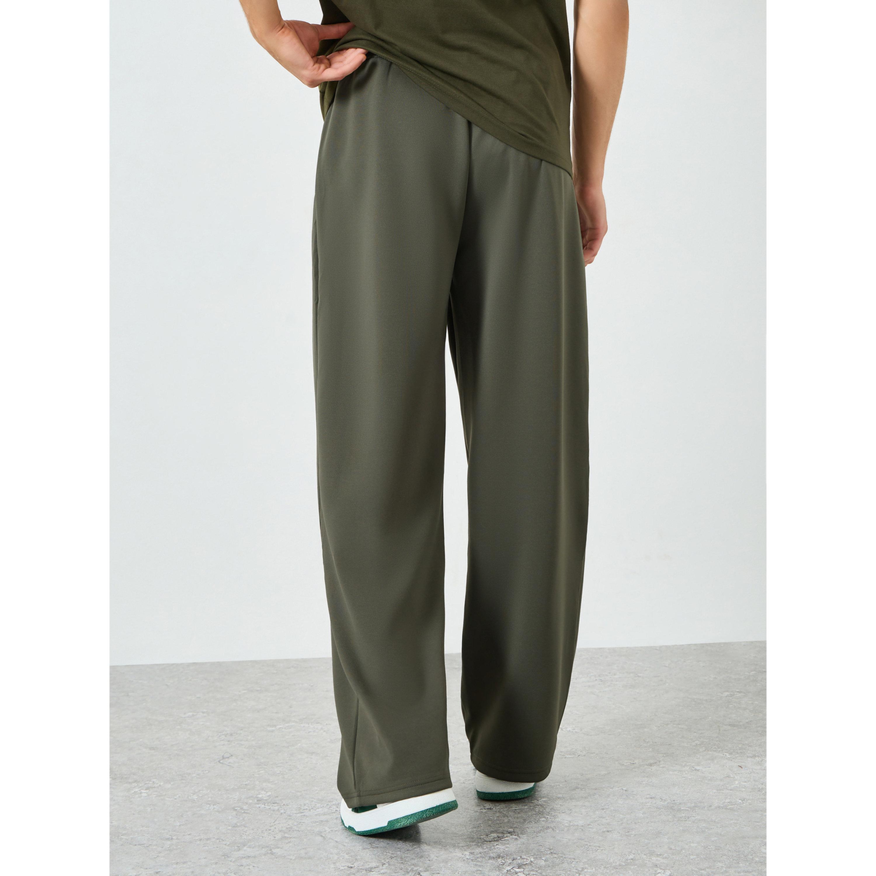Styli Men Olive Green Pleated Joggers-men-clothing-bottoms-joggers-image-5