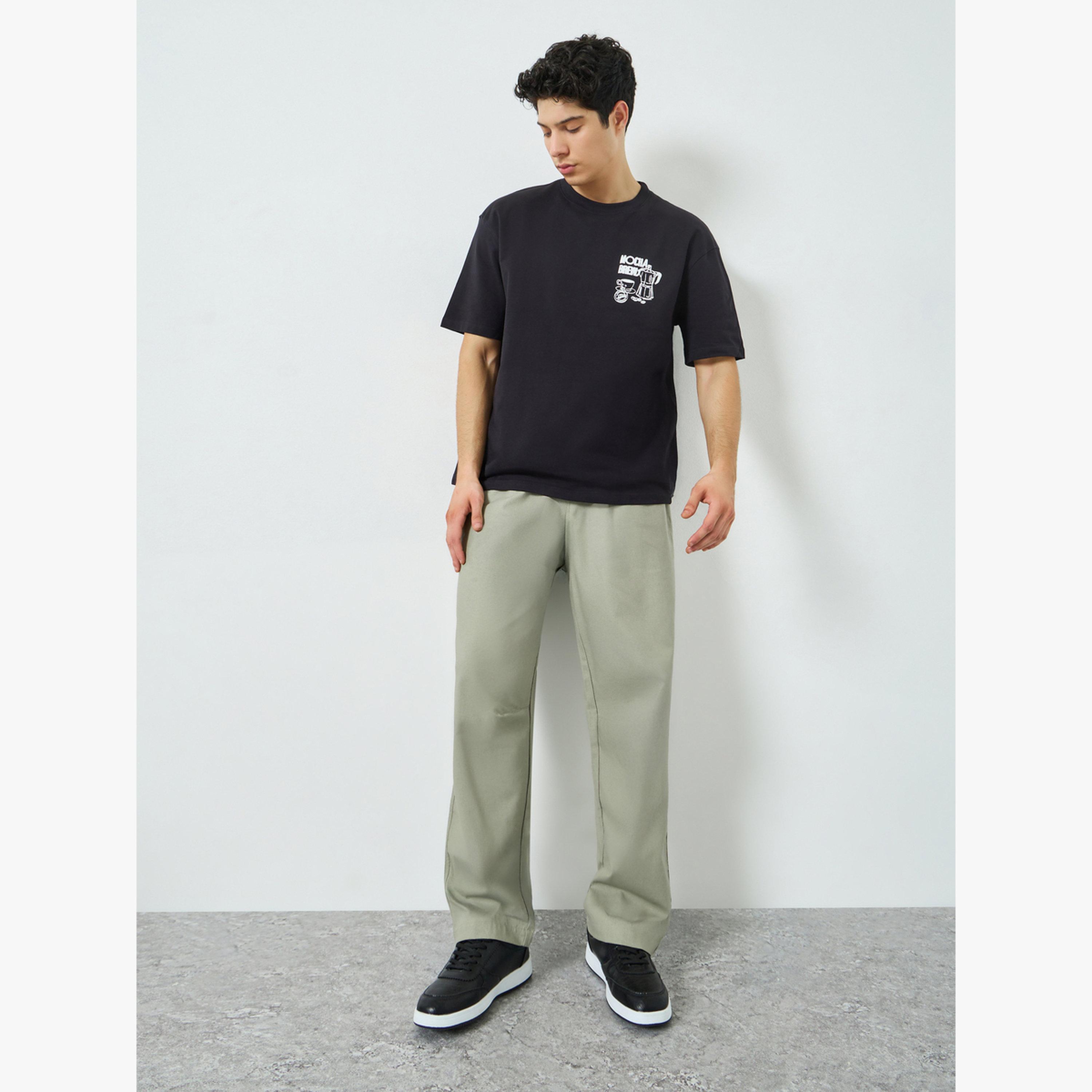 بنطال قصة مريحة من مزيج الكتان للرجال لون رمادي-men-clothing-bottoms-joggers-image-2