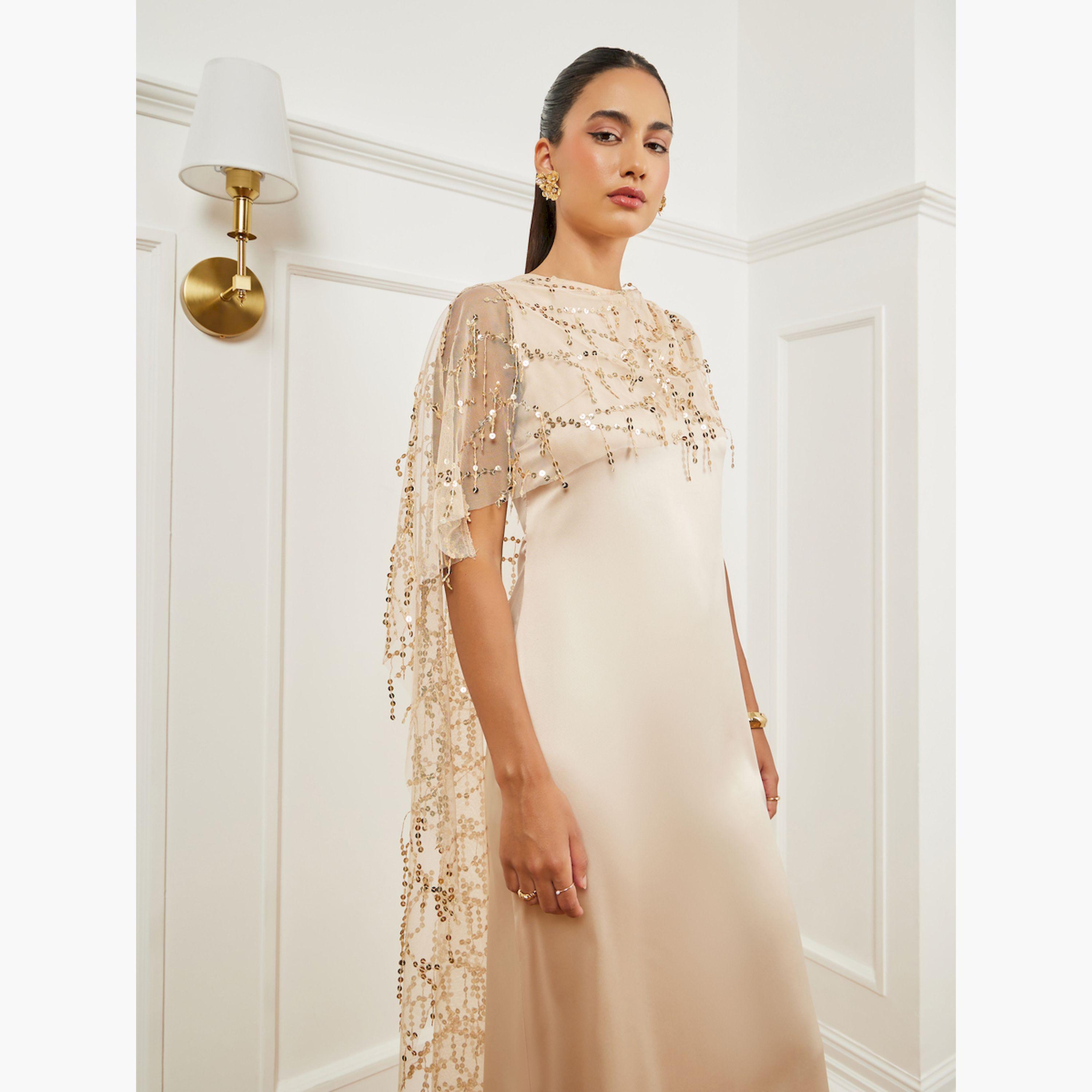 فستان طويل مزين بتصميم كيب-women-clothing-dresses-image-2