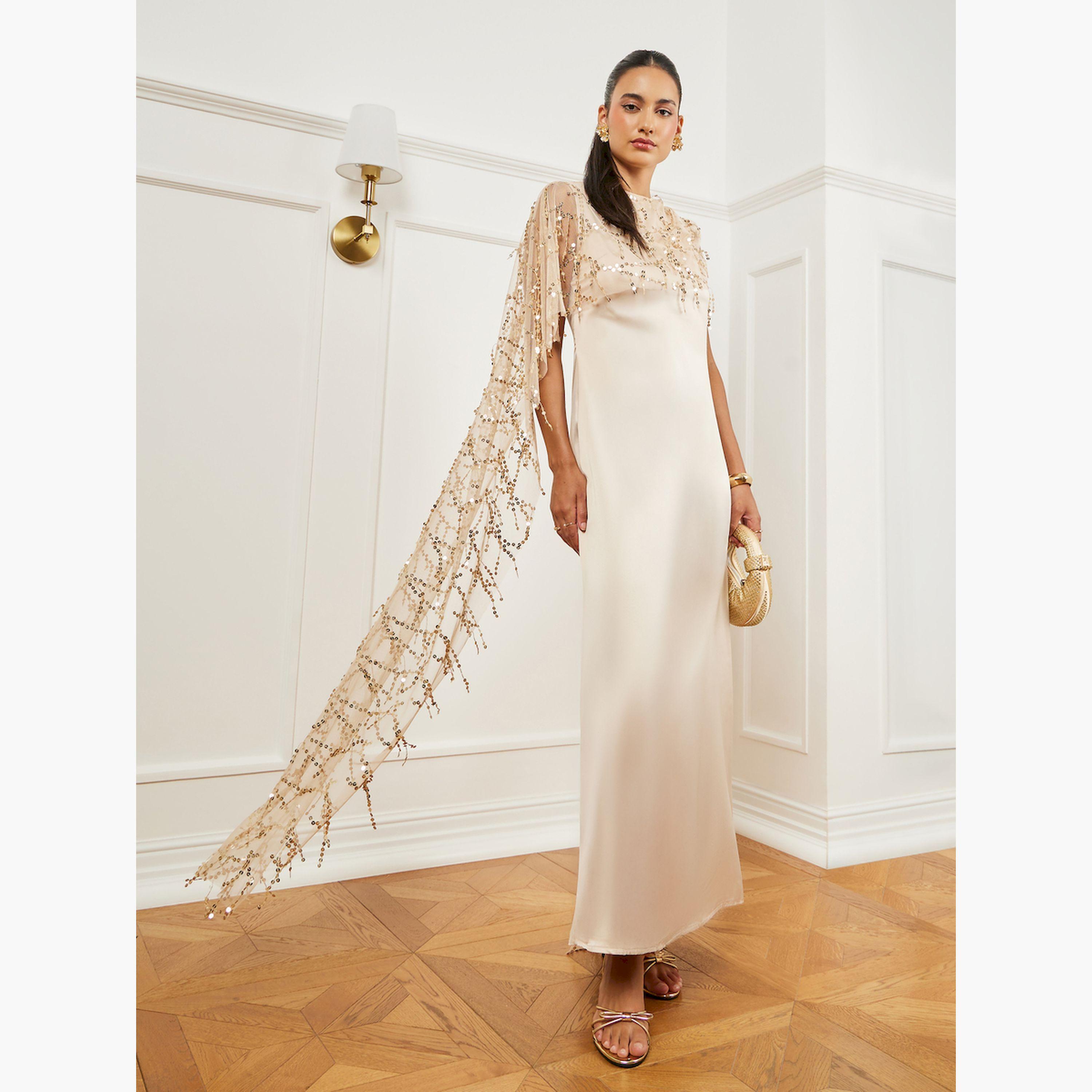 فستان طويل مزين بتصميم كيب-women-clothing-dresses-image-3