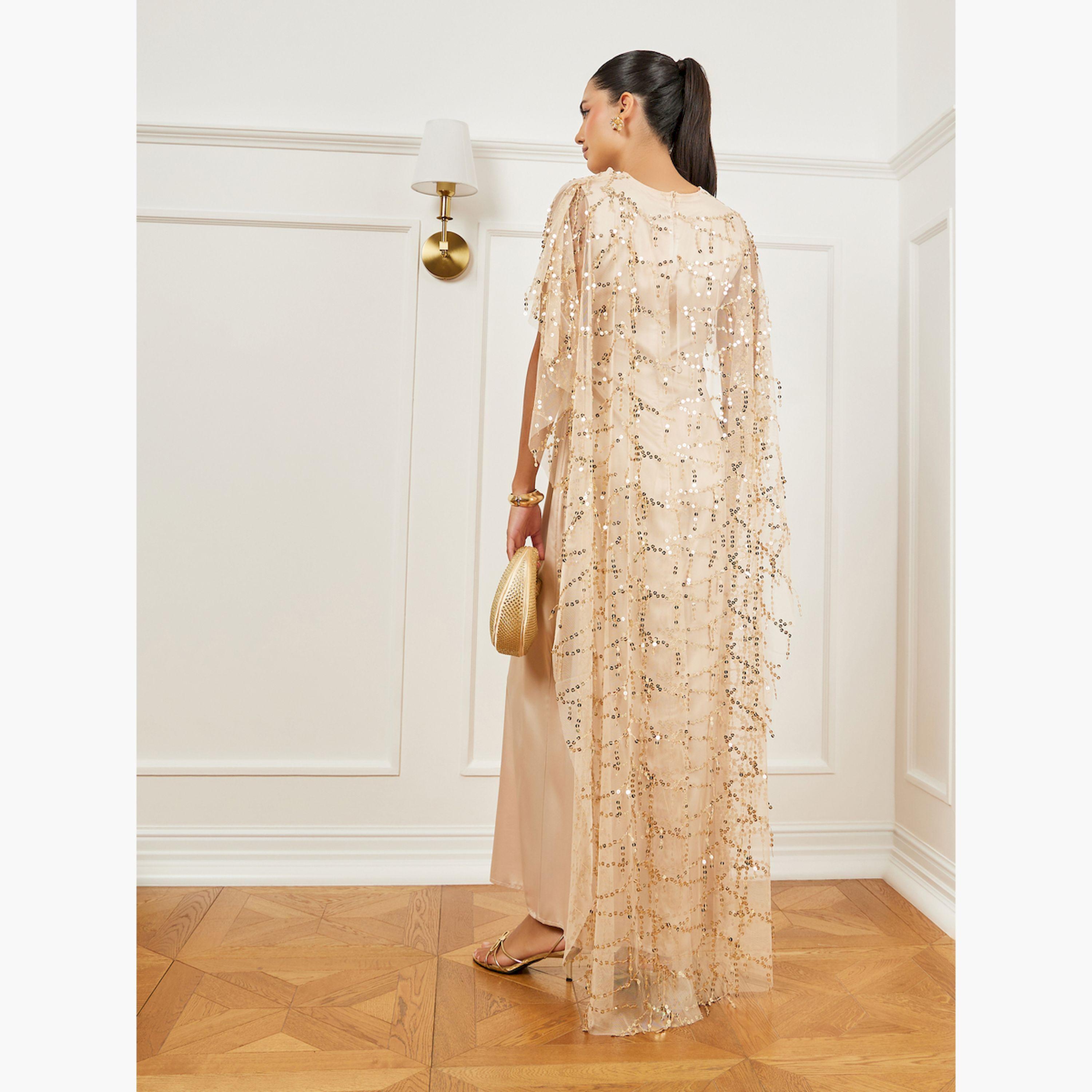 فستان طويل مزين بتصميم كيب-women-clothing-dresses-image-4