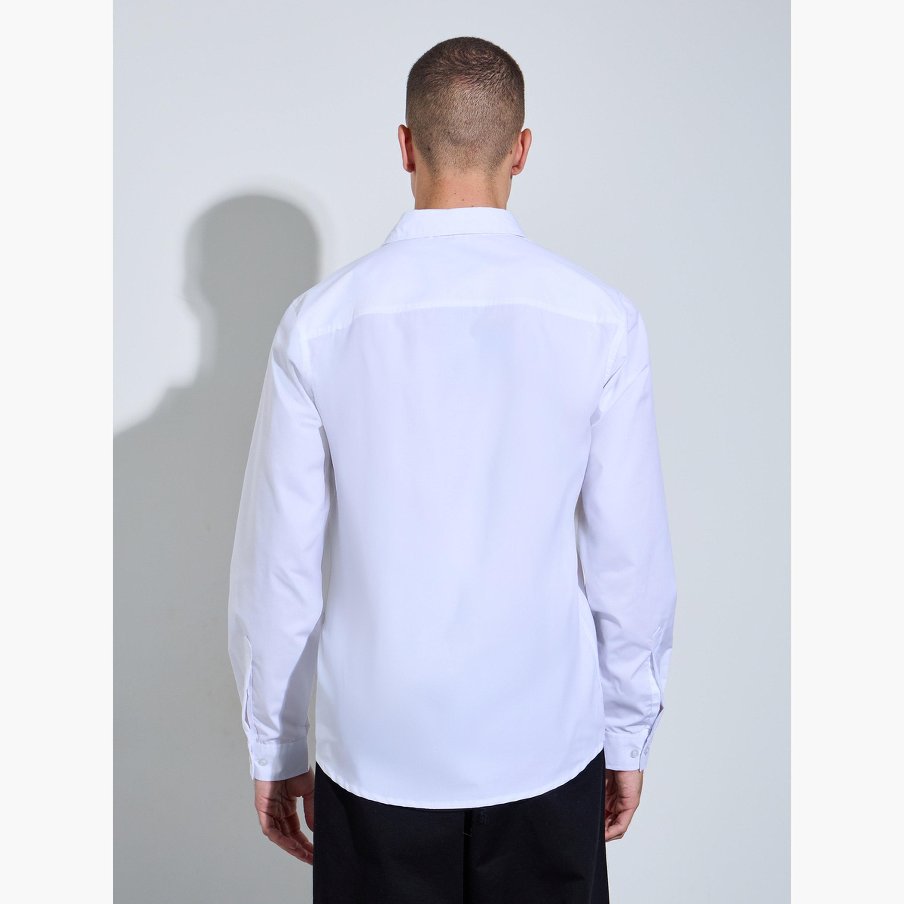 قميص سادة بقصة ضيقة للرجال-men-clothing-shirts-image-4