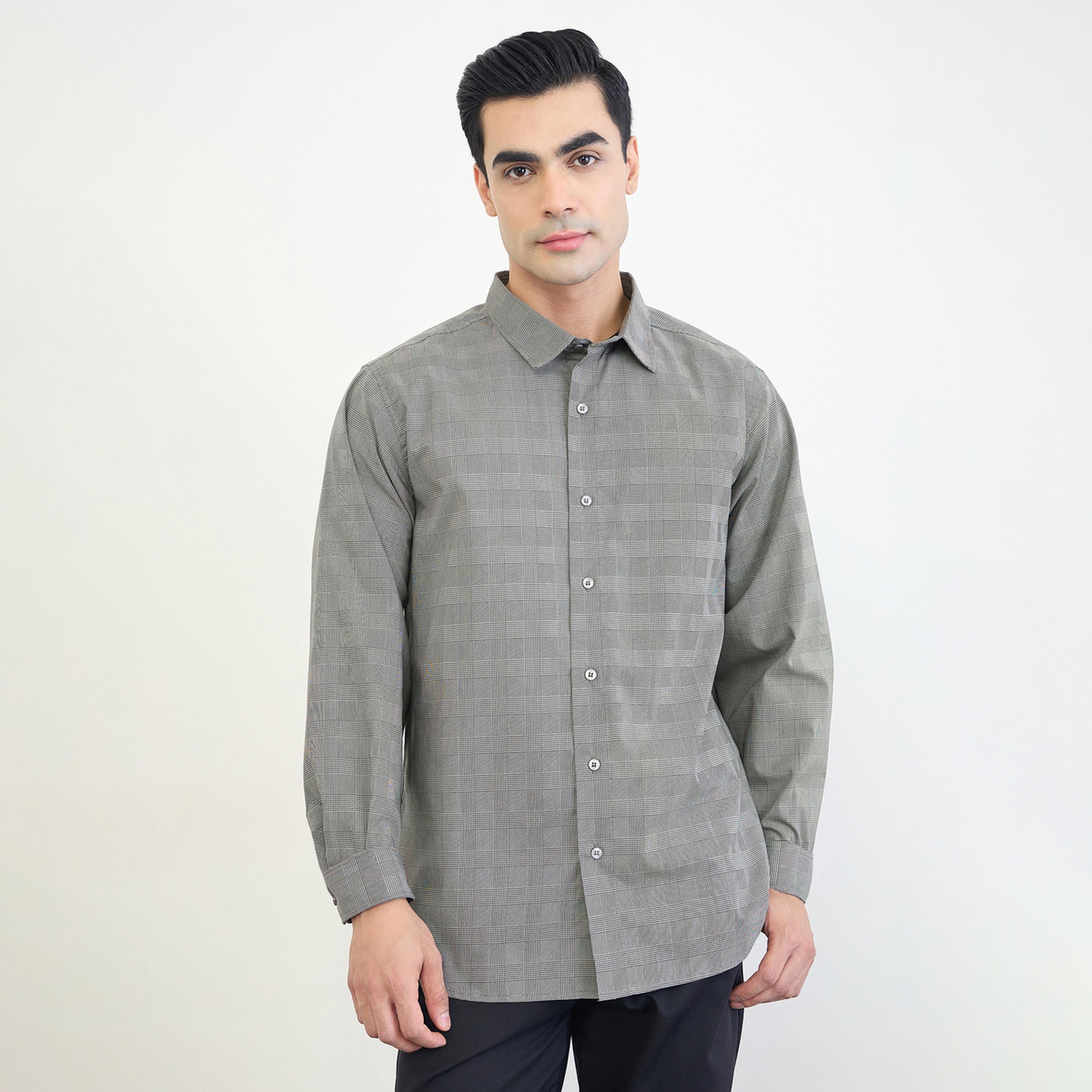 Styli Men Regular Fit Checked Long Sleeve Shirt-men-clothing-shirts-image-1