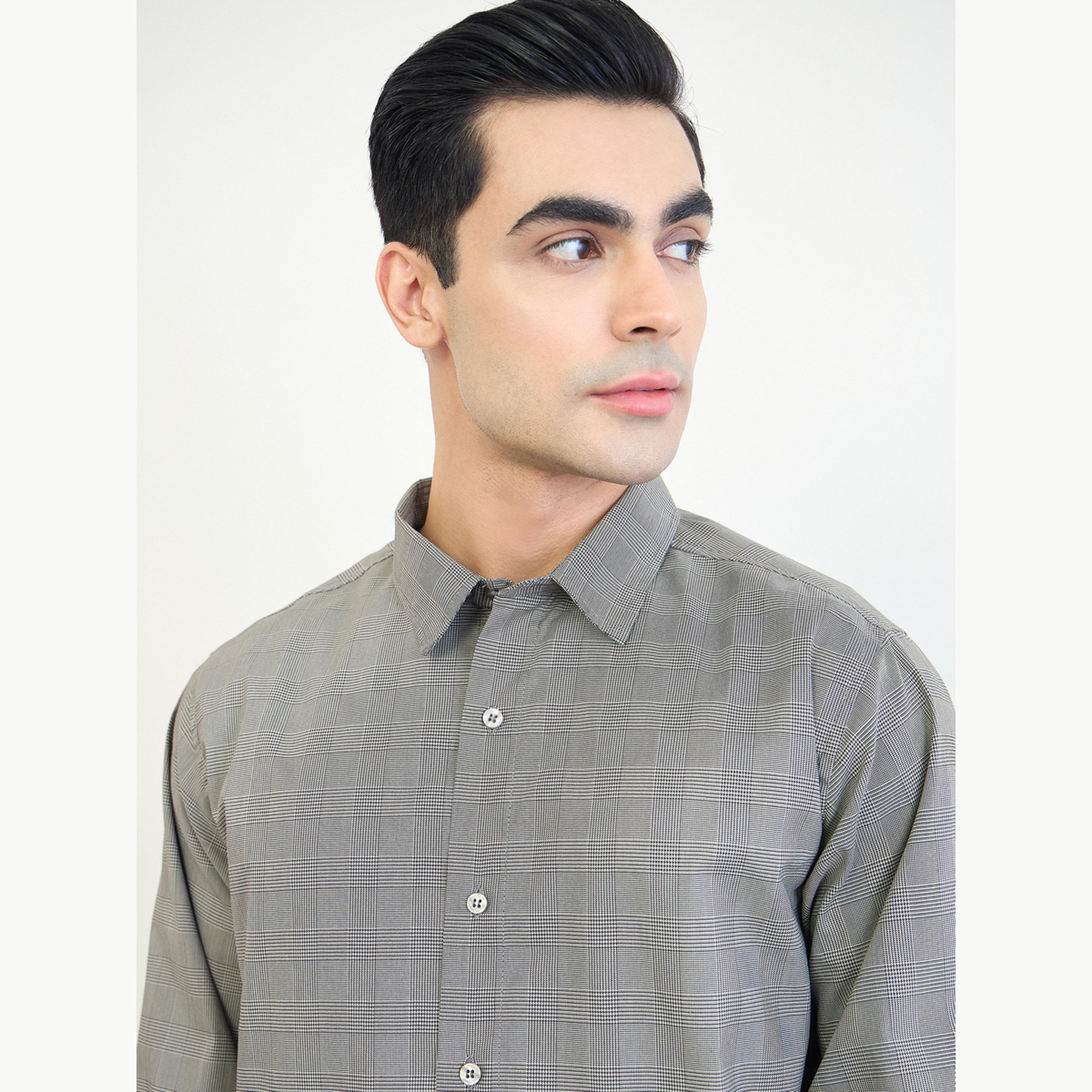 Styli Men Regular Fit Checked Long Sleeve Shirt-men-clothing-shirts-image-4