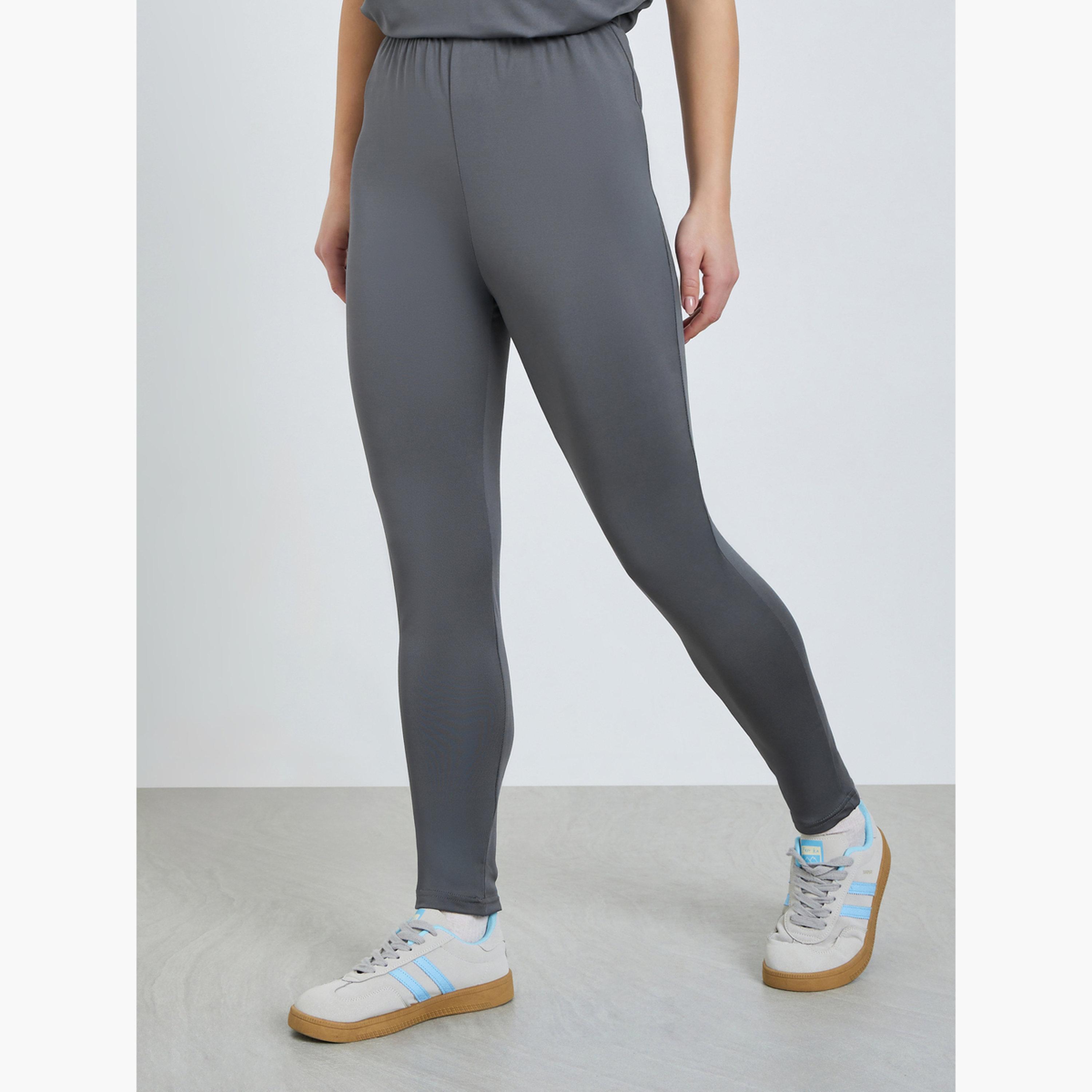 Styli Grey Curved Hem T-Shirt and Leggings Co-Ords-women-clothing-coordsets-image-4