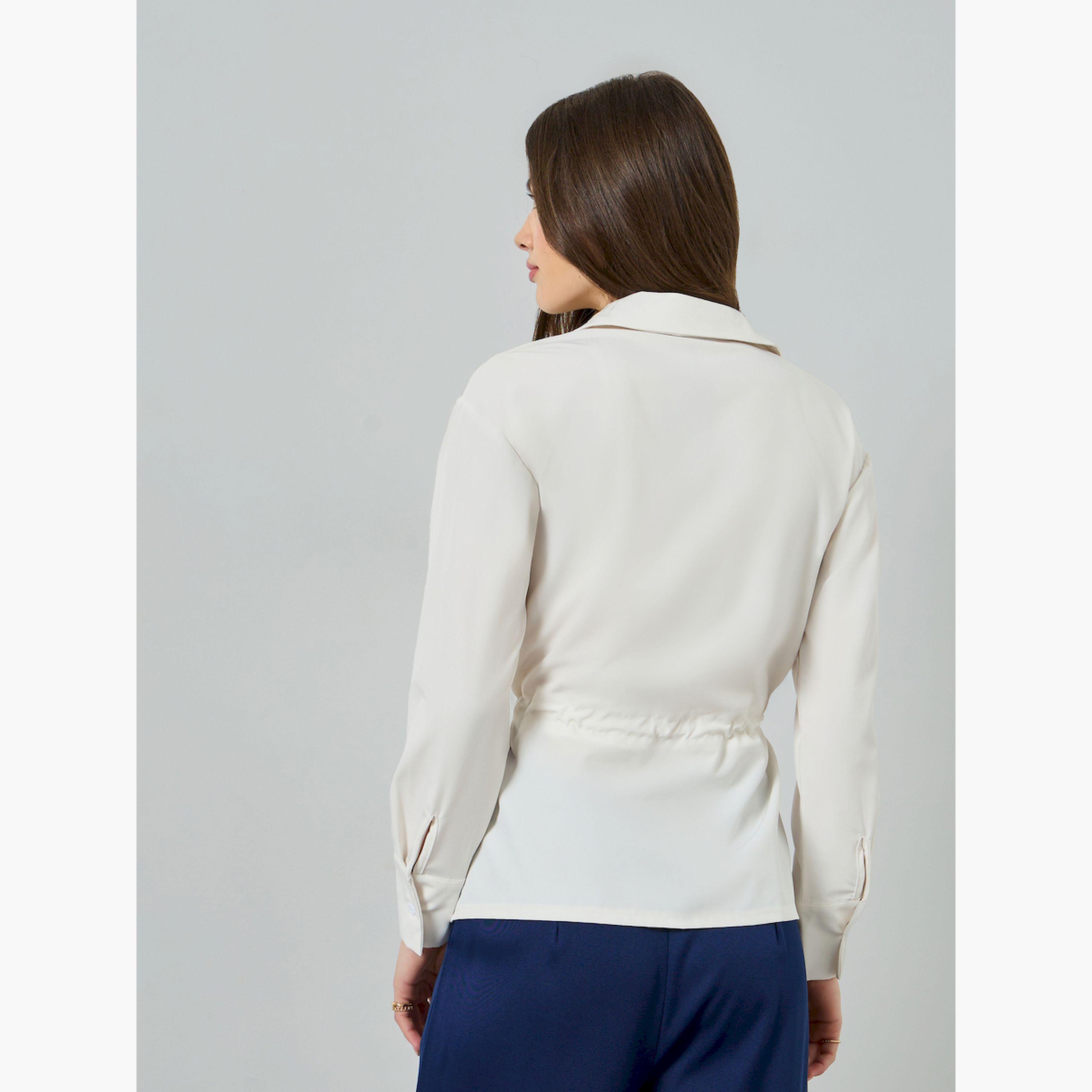 قميص بأكمام طويلة ورباط خصر-women-clothing-shirtsandblouses-shirts-image-4