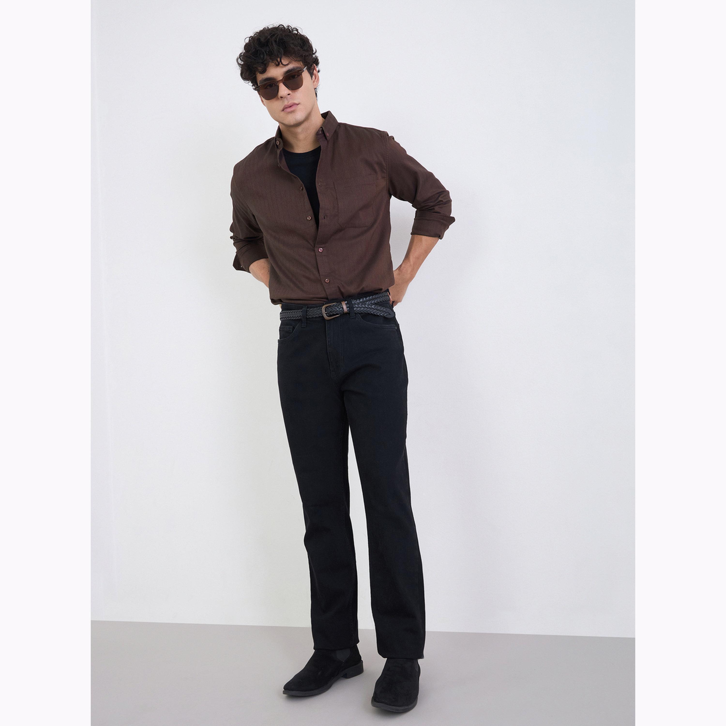 Styli Men Regular Fit Textured Casual Shirt-men-clothing-shirts-image-2