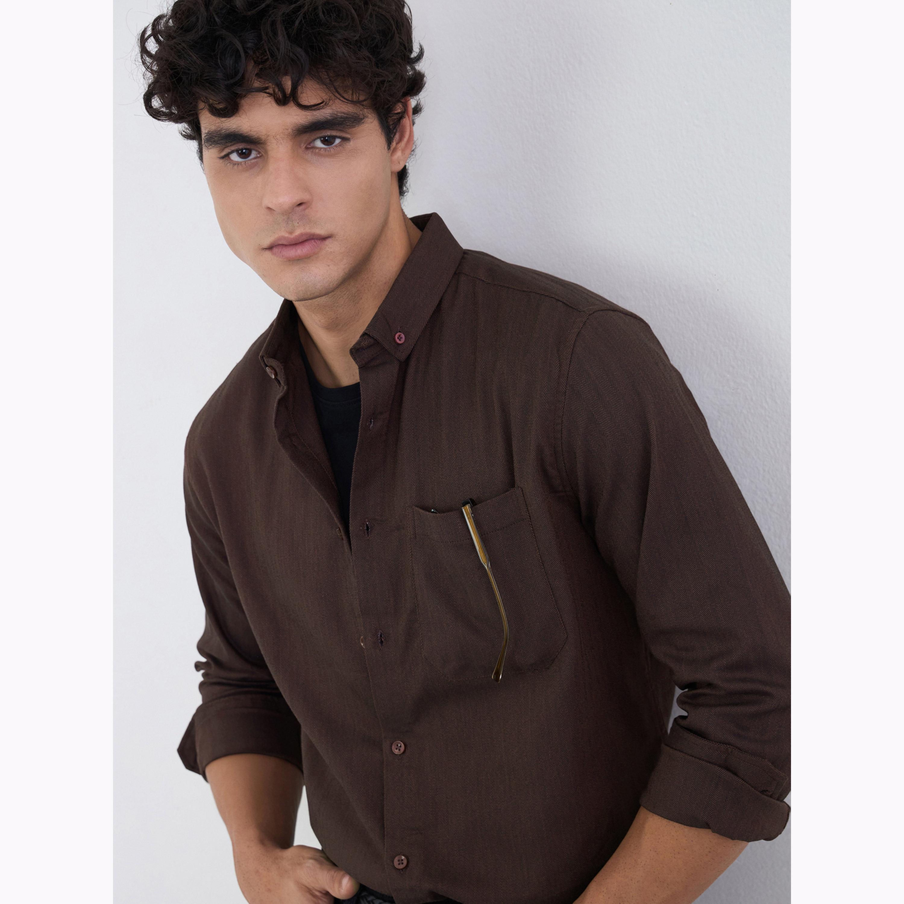 Styli Men Regular Fit Textured Casual Shirt-men-clothing-shirts-image-5