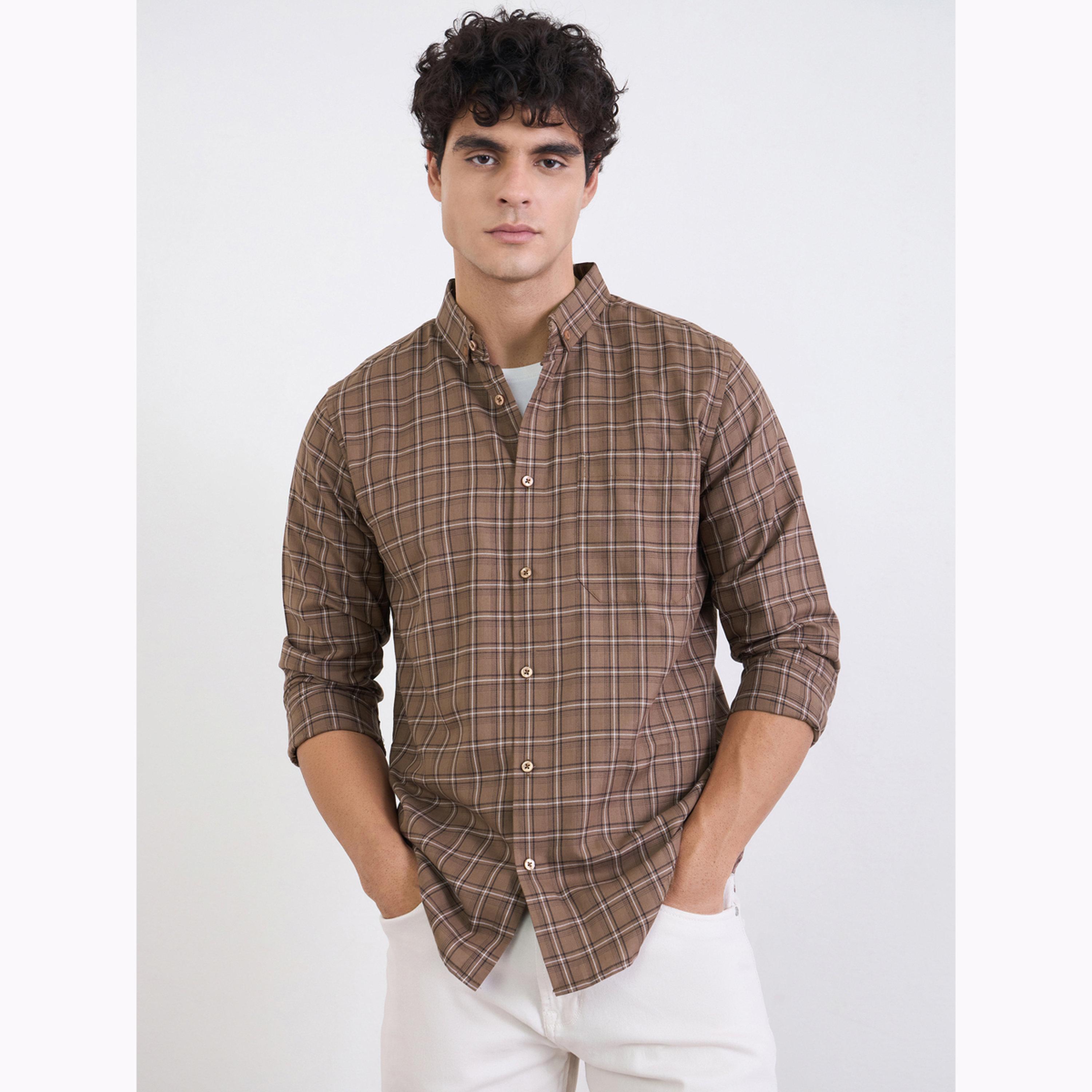 Styli Men Regular Fit Checked Full Sleeve Shirt-men-clothing-shirts-image-1