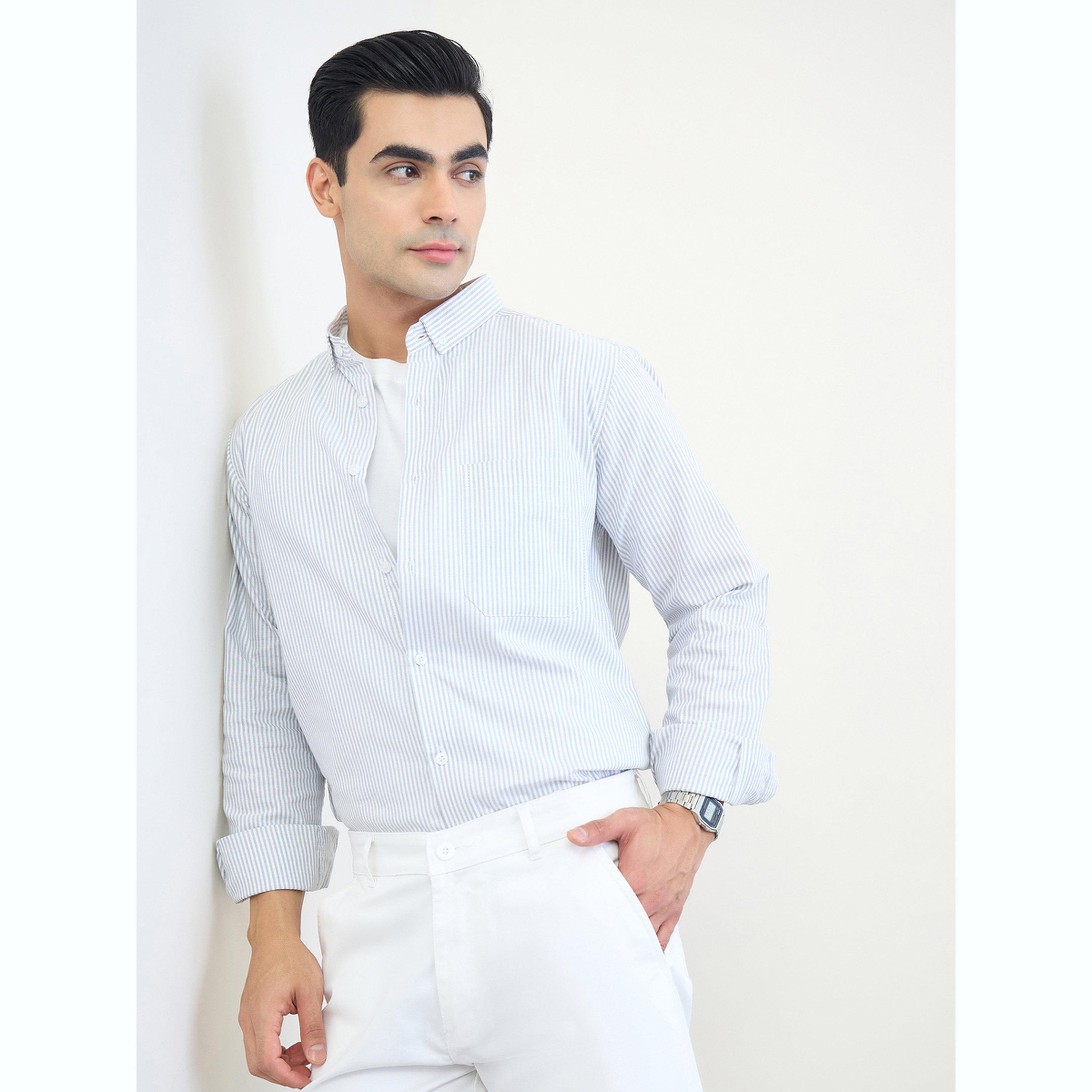 قميص مخطط بأكمام طويلة وقصة عادية-men-clothing-shirts-image-3