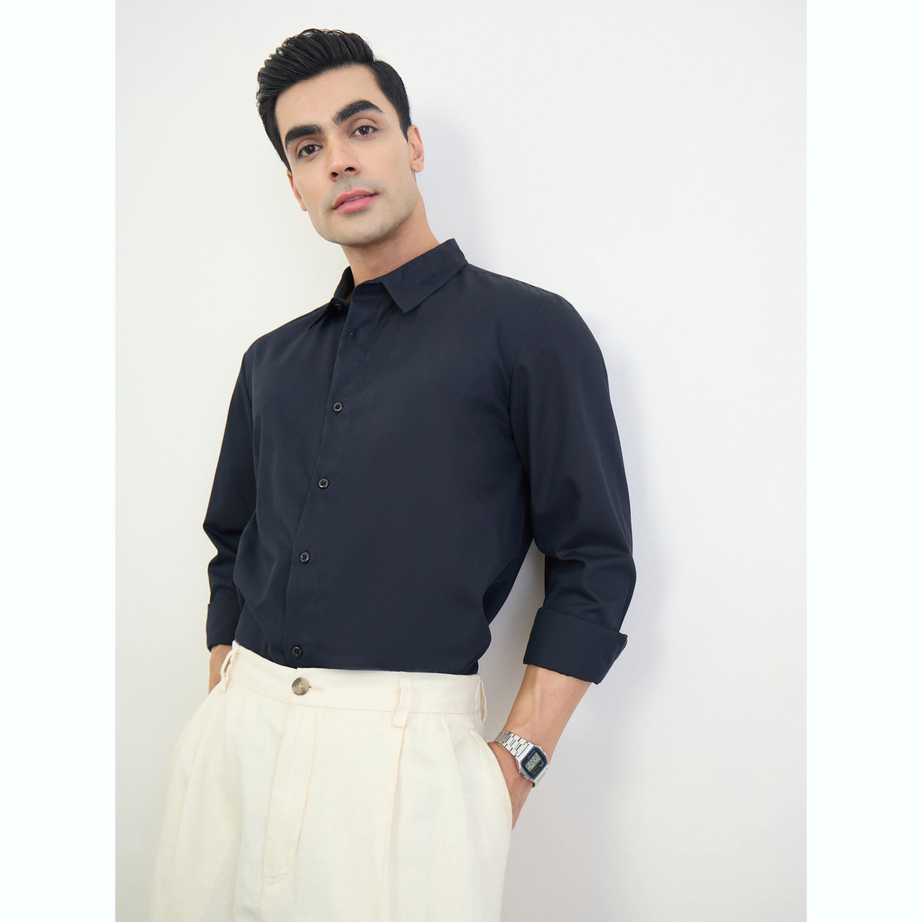 Styli Men Regular Fit Solid Shirt-men-clothing-shirts-image-3