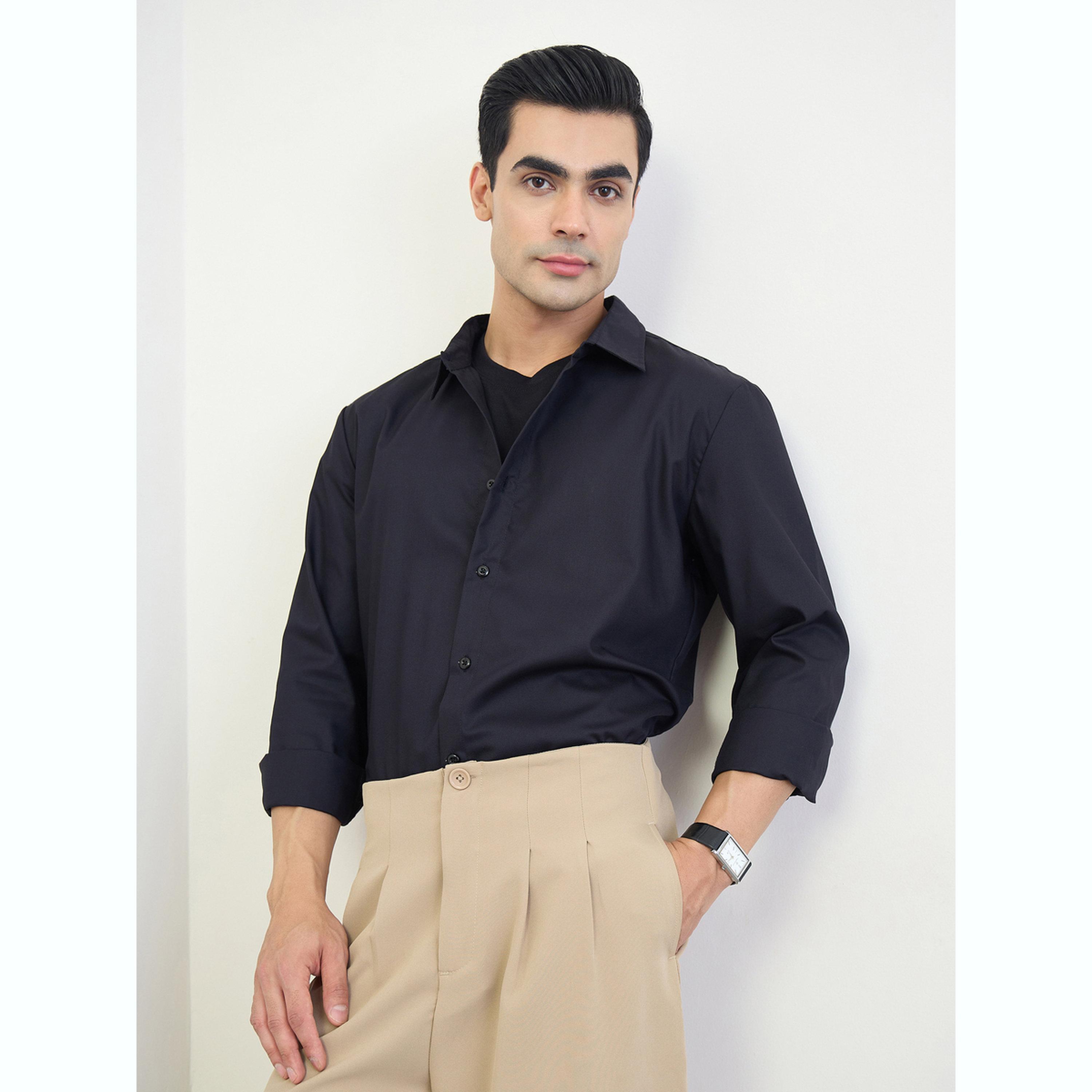Styli Men Regular Fit Solid Shirt-men-clothing-shirts-image-3