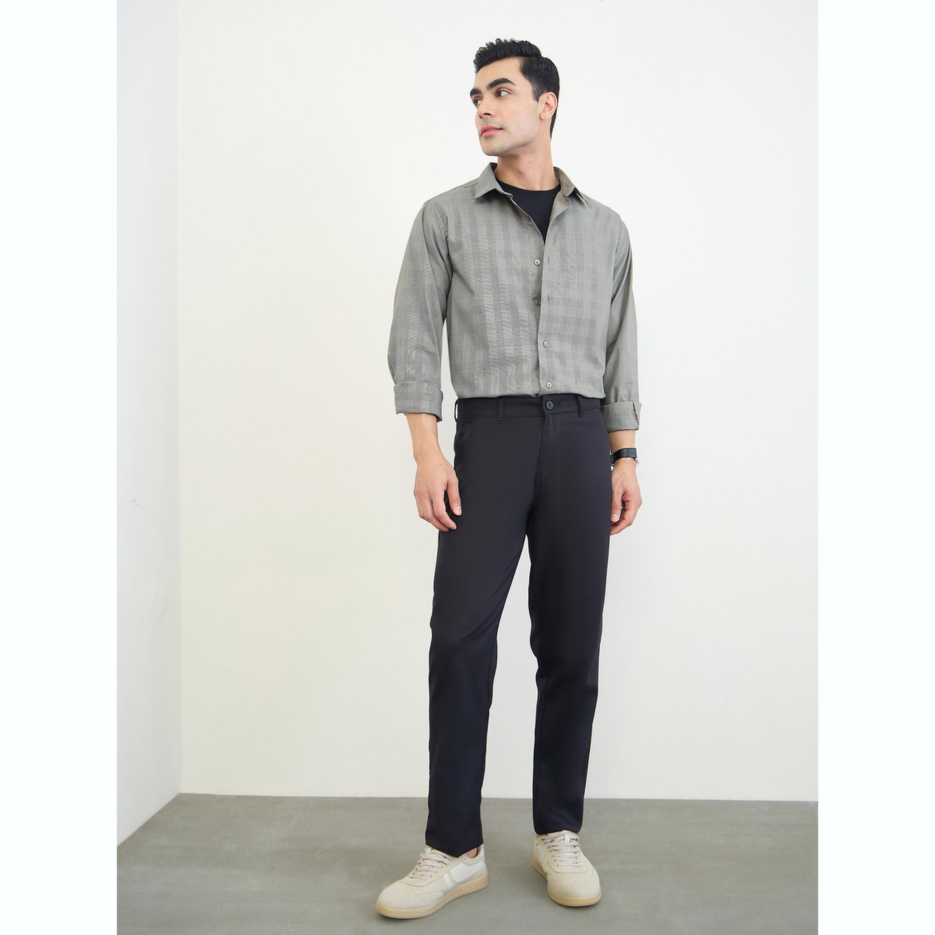 بنطال قطن سادة بقصة عادية-men-clothing-bottoms-trousersandchinos-trousers-image-2