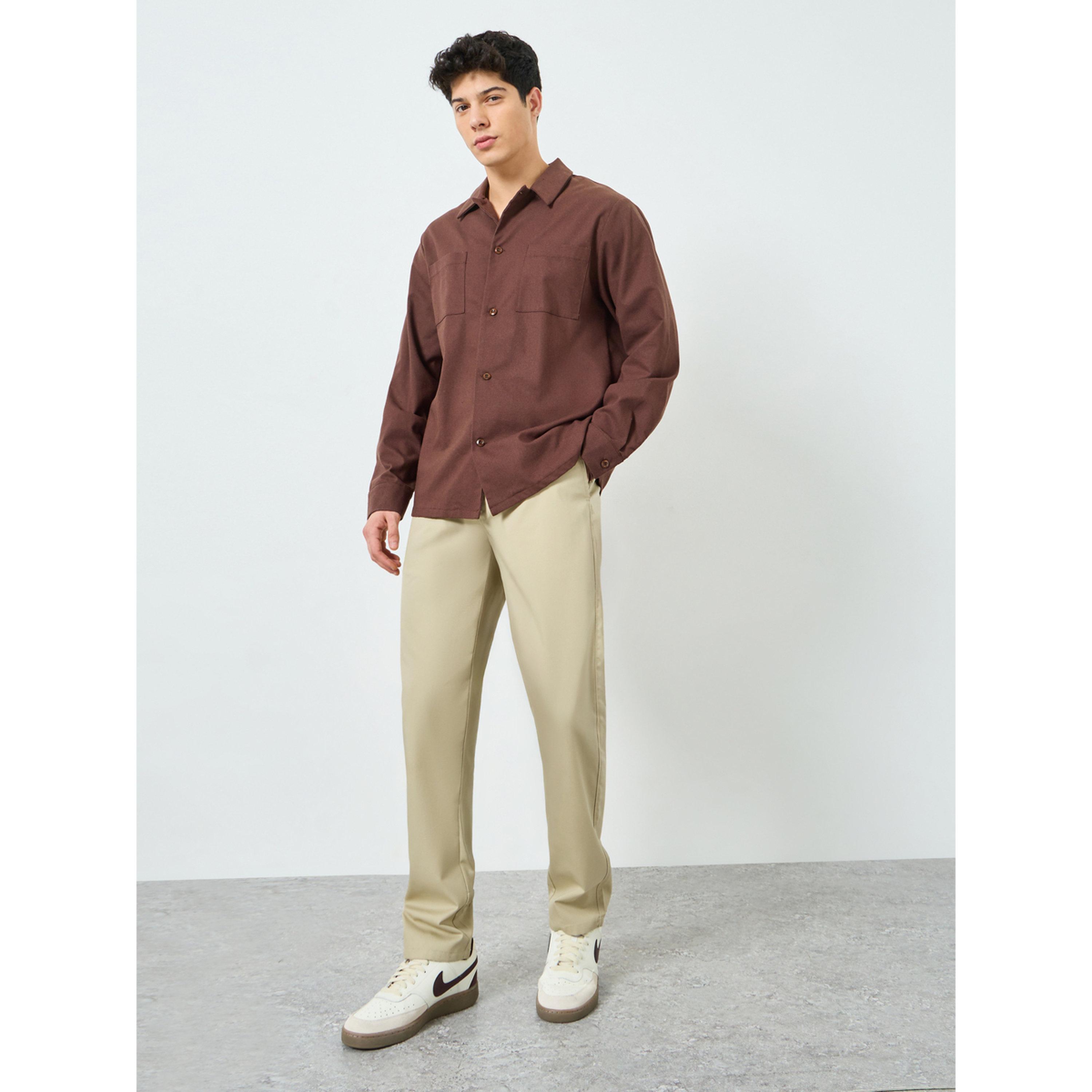 ستايلي - بنطلون رجالي بيج بقصة عادية-men-clothing-bottoms-trousersandchinos-trousers-image-2