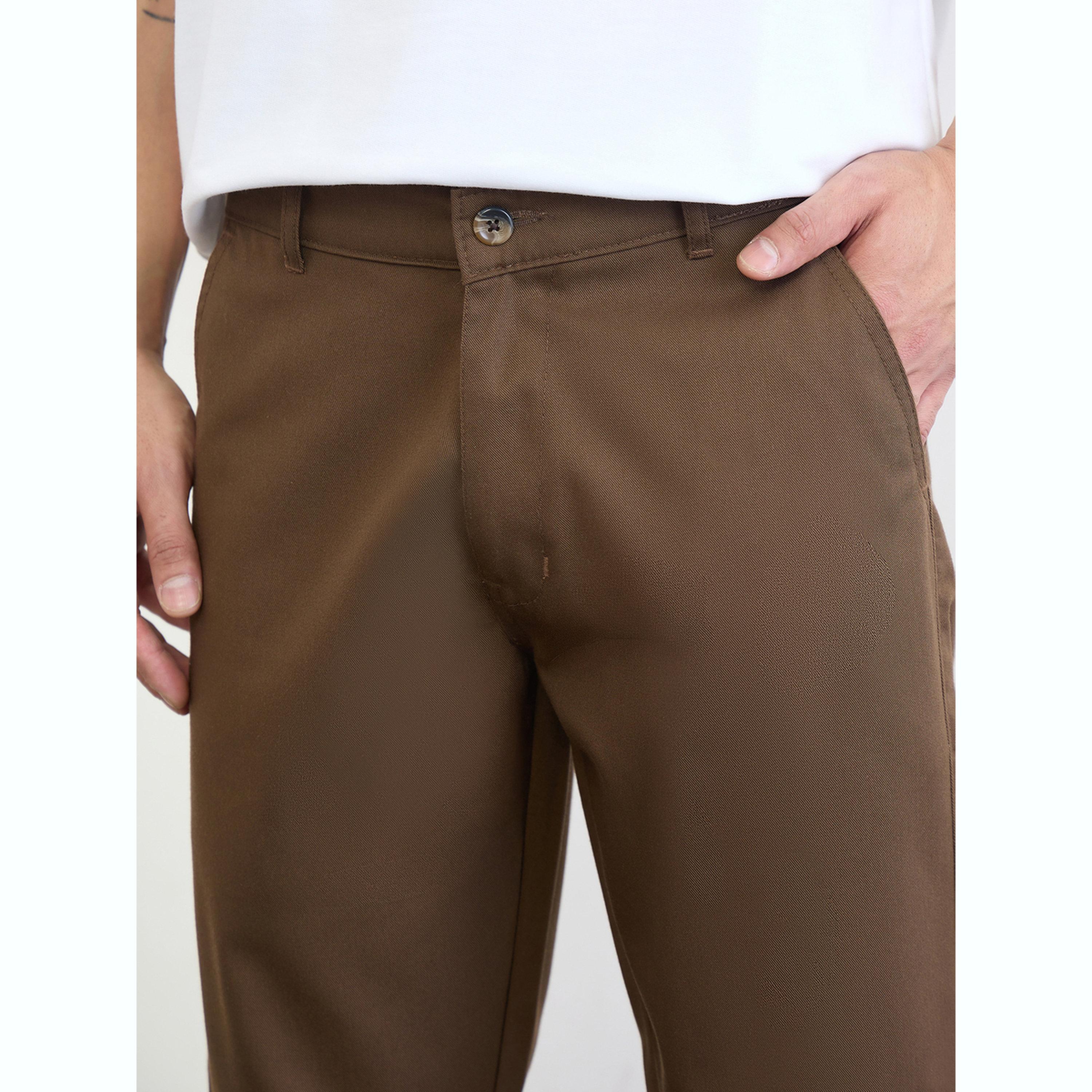 بنطال قطن سادة بقصة عادية-men-clothing-bottoms-trousersandchinos-trousers-image-3
