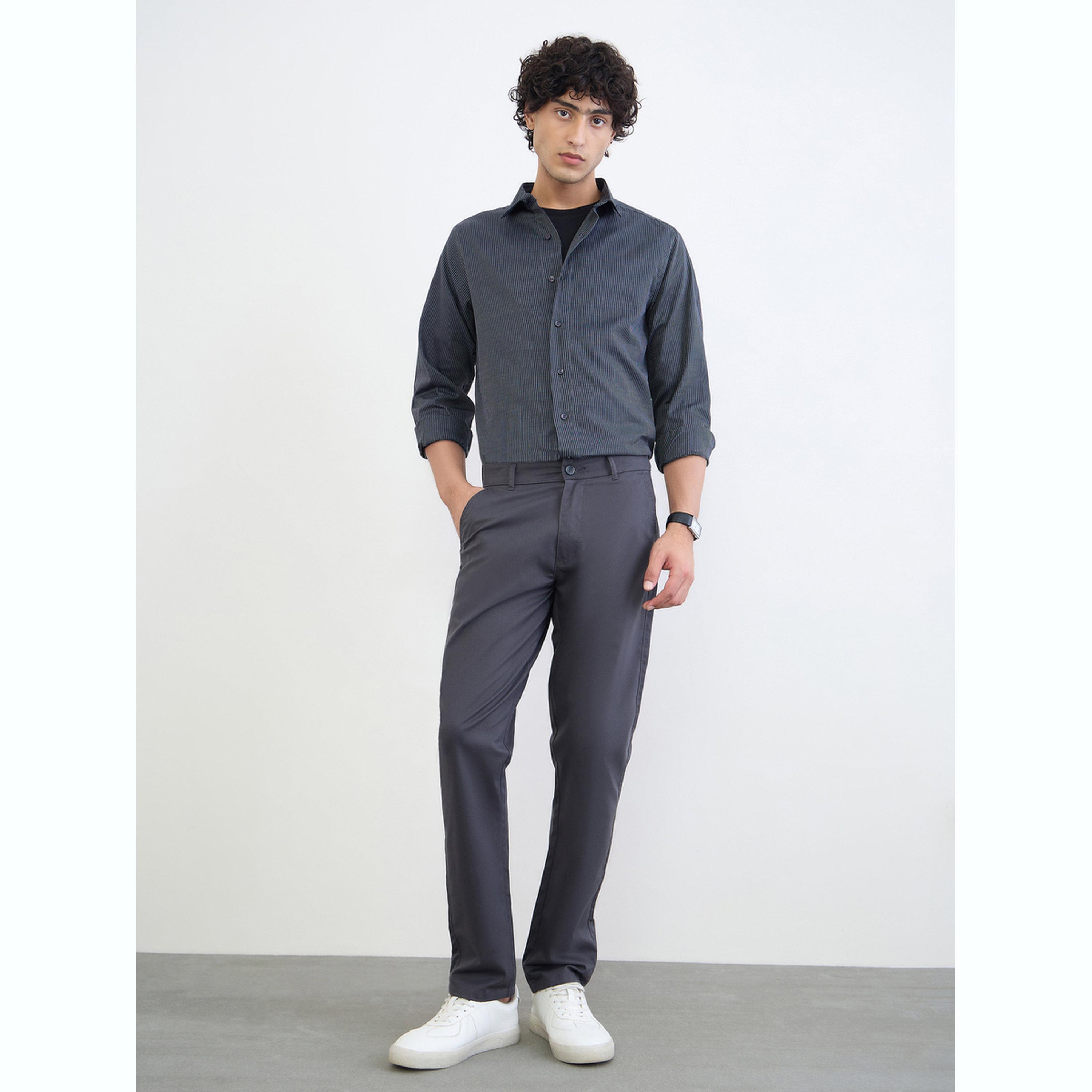 Styli Men Regular Fit Solid Cotton Pants-men-clothing-bottoms-trousersandchinos-trousers-image-2