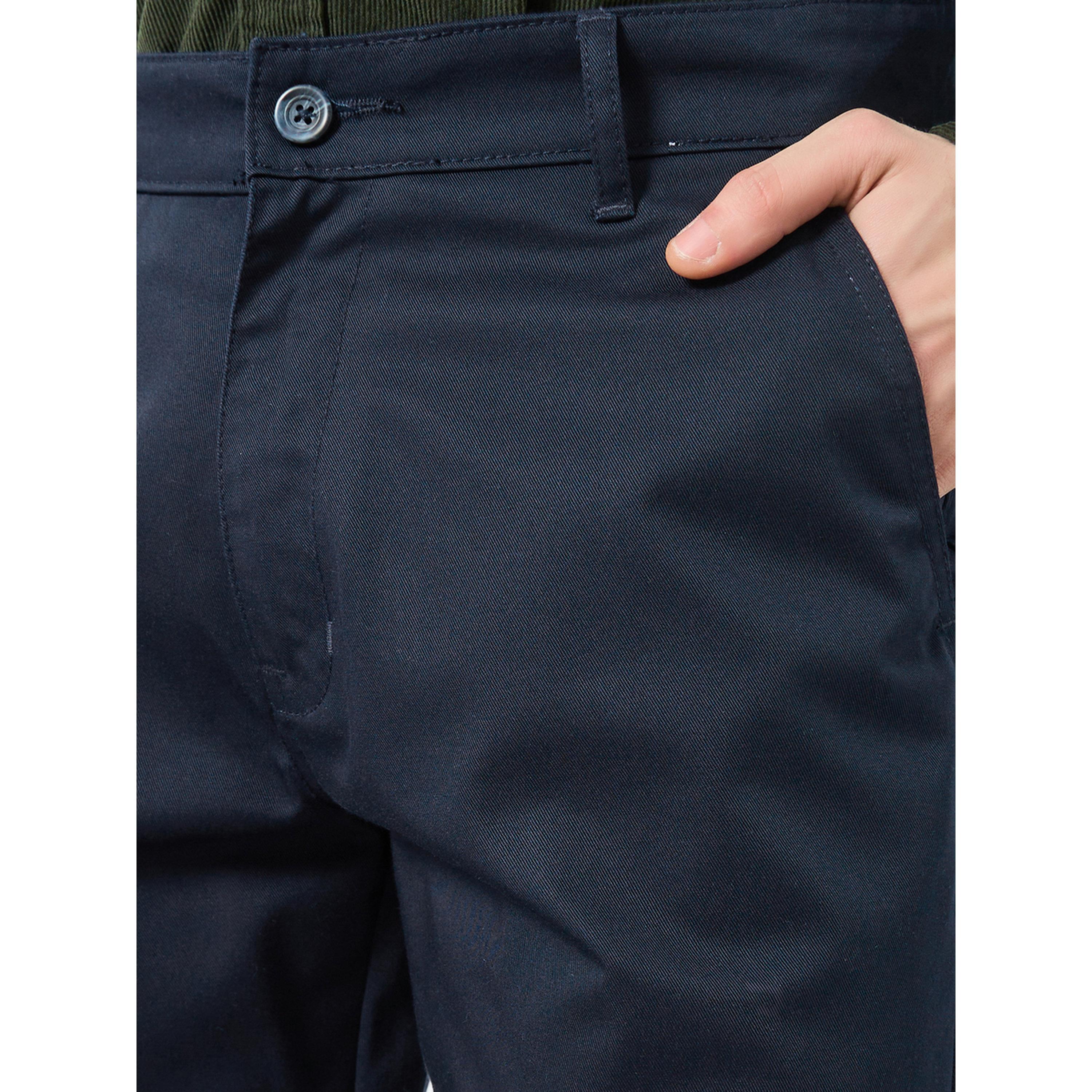 ستايلي - بنطلون رجالي أزرق داكن مطاطي بقصة عادية-men-clothing-bottoms-trousersandchinos-trousers-image-3