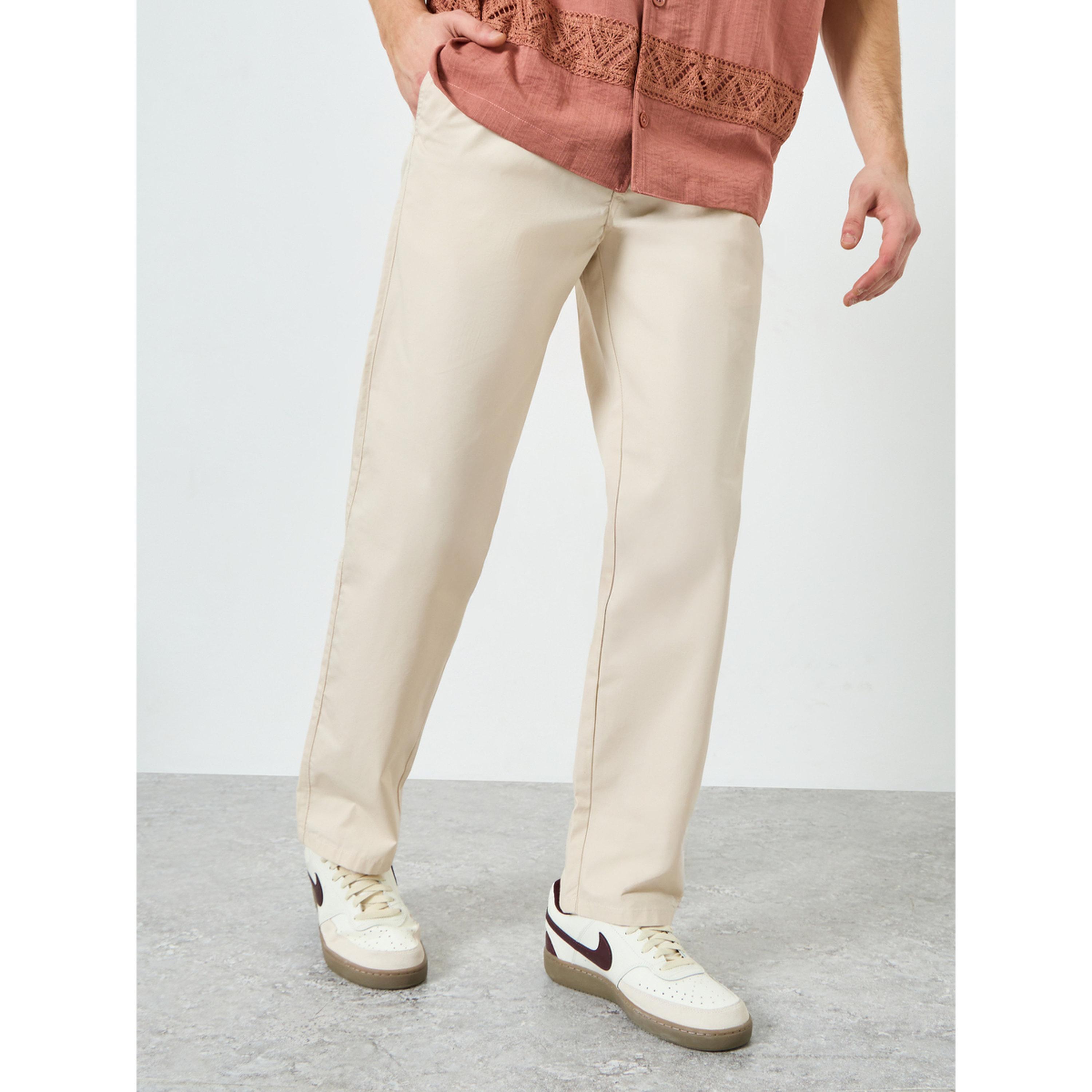 Styli Men Beige Cotton Relaxed Fit Pants-men-clothing-bottoms-trousersandchinos-trousers-image-1