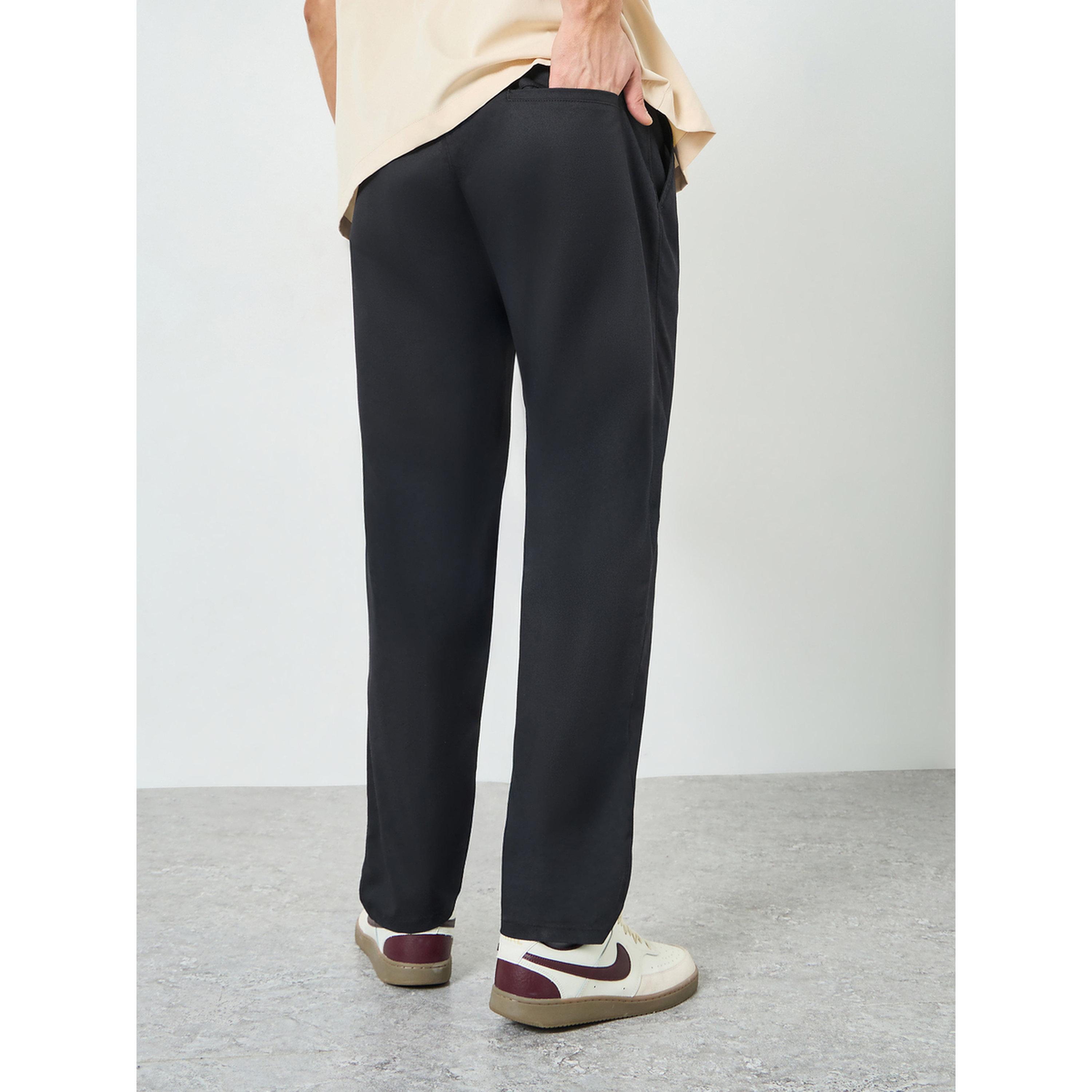 Styli Men Black Cotton Relaxed Fit Pants-men-clothing-bottoms-trousersandchinos-trousers-image-4