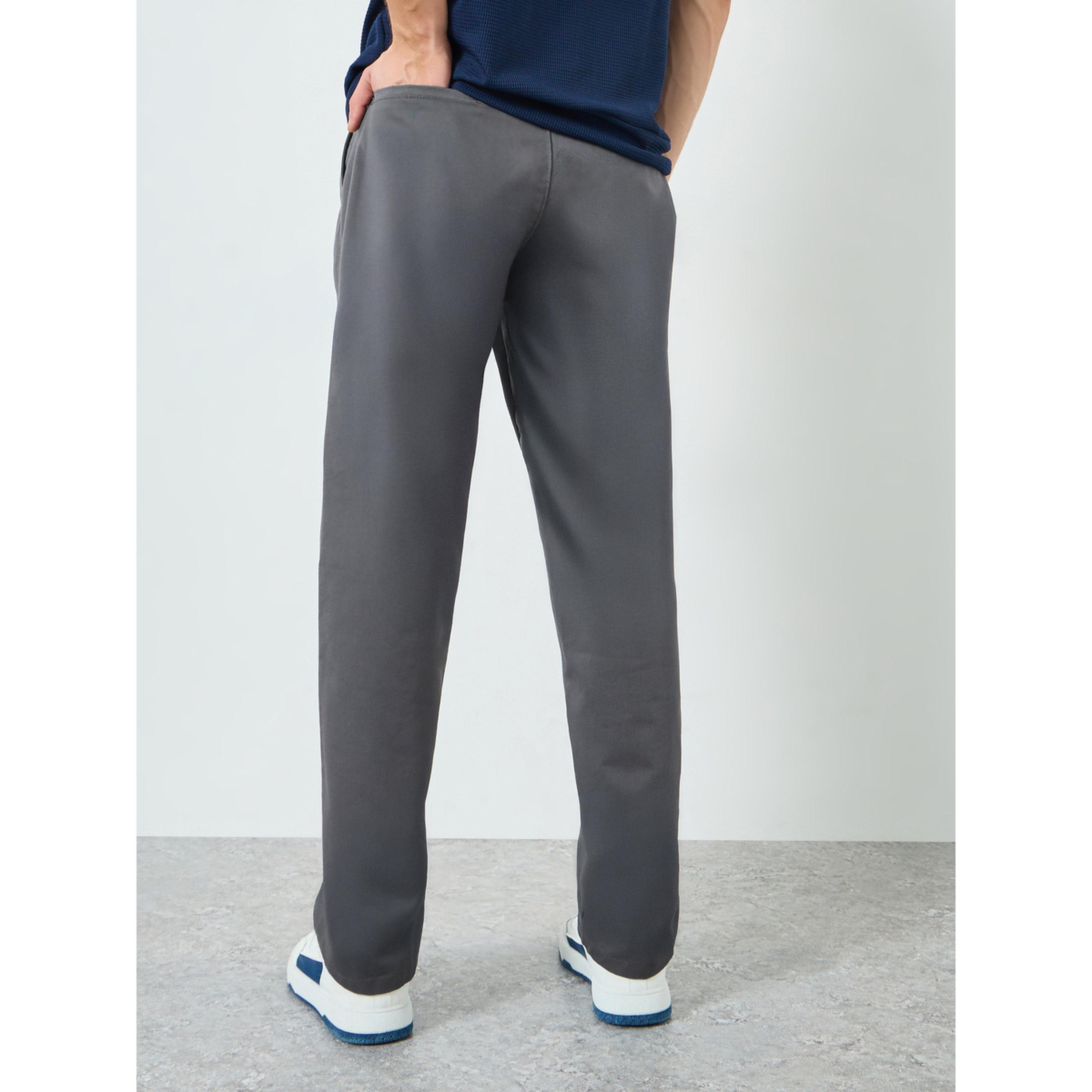 Styli Men Grey Relaxed Fit Trousers-men-clothing-bottoms-trousersandchinos-trousers-image-4
