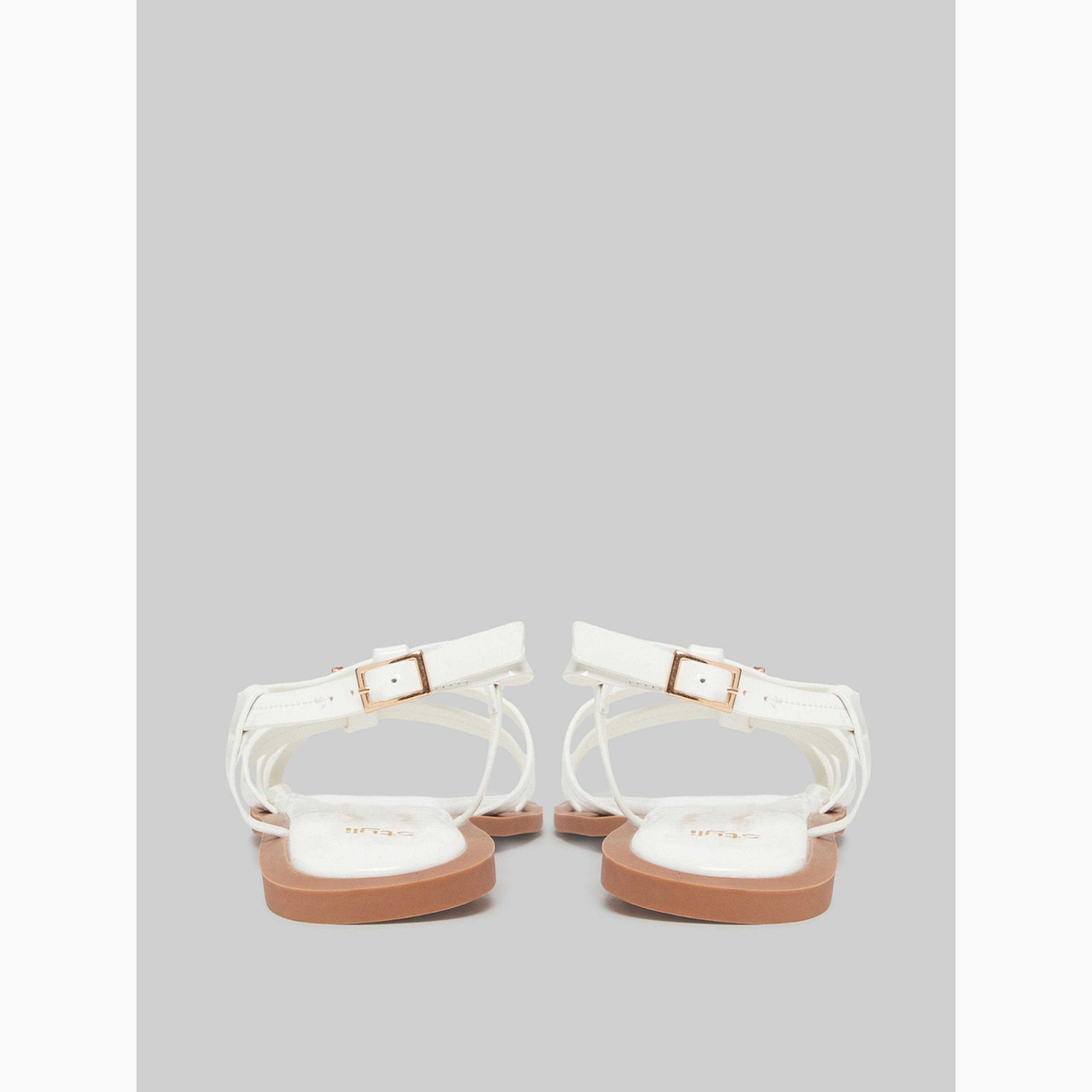 Styli White Starfish Embellished Flat Sandals-women-shoes-sandals-flats-image-5
