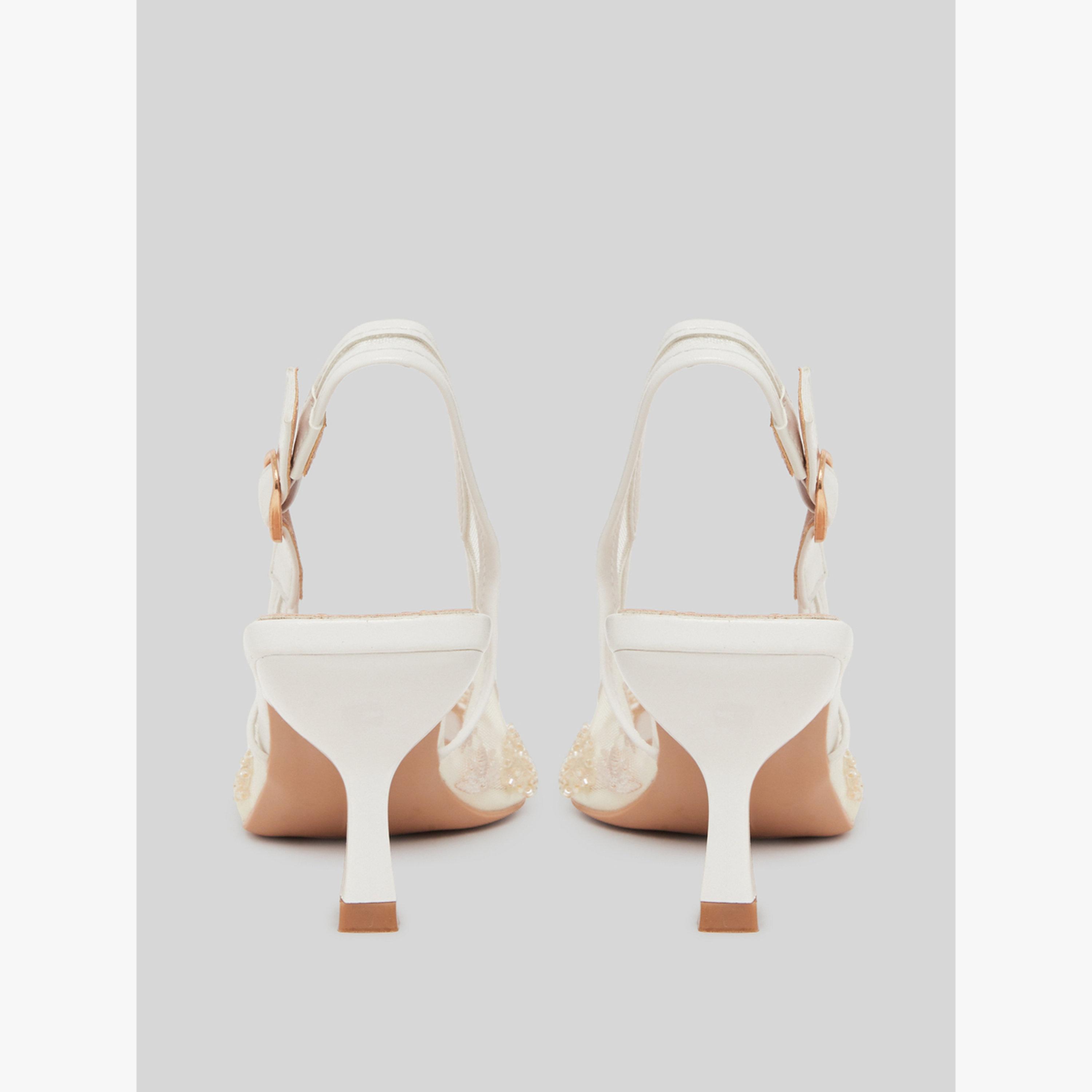 Styli Lace Slingback Stiletto Heels Shoes-women-shoes-heels-image-5
