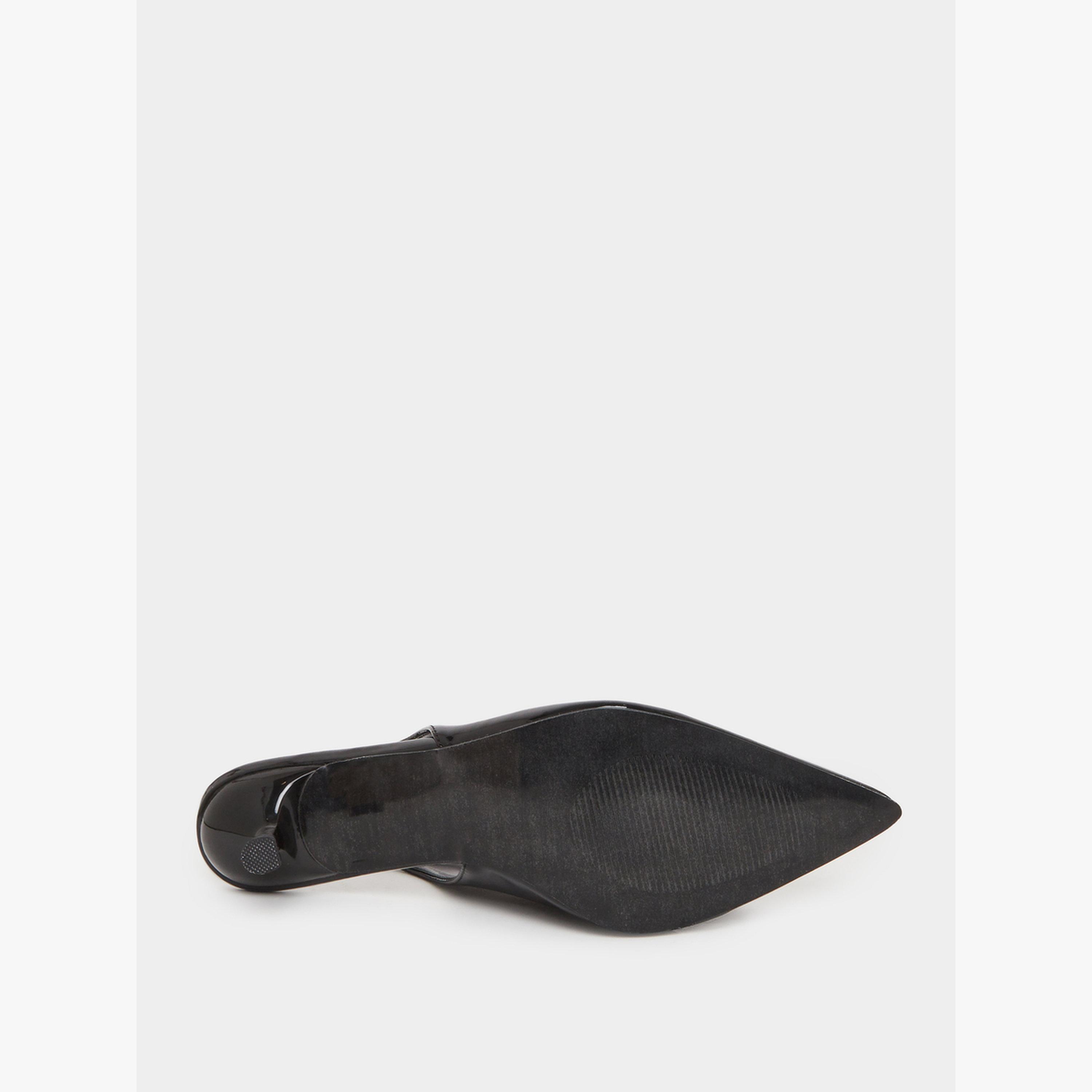 Styli Black Slingback Kitten Heel Shoes-women-shoes-heels-image-6