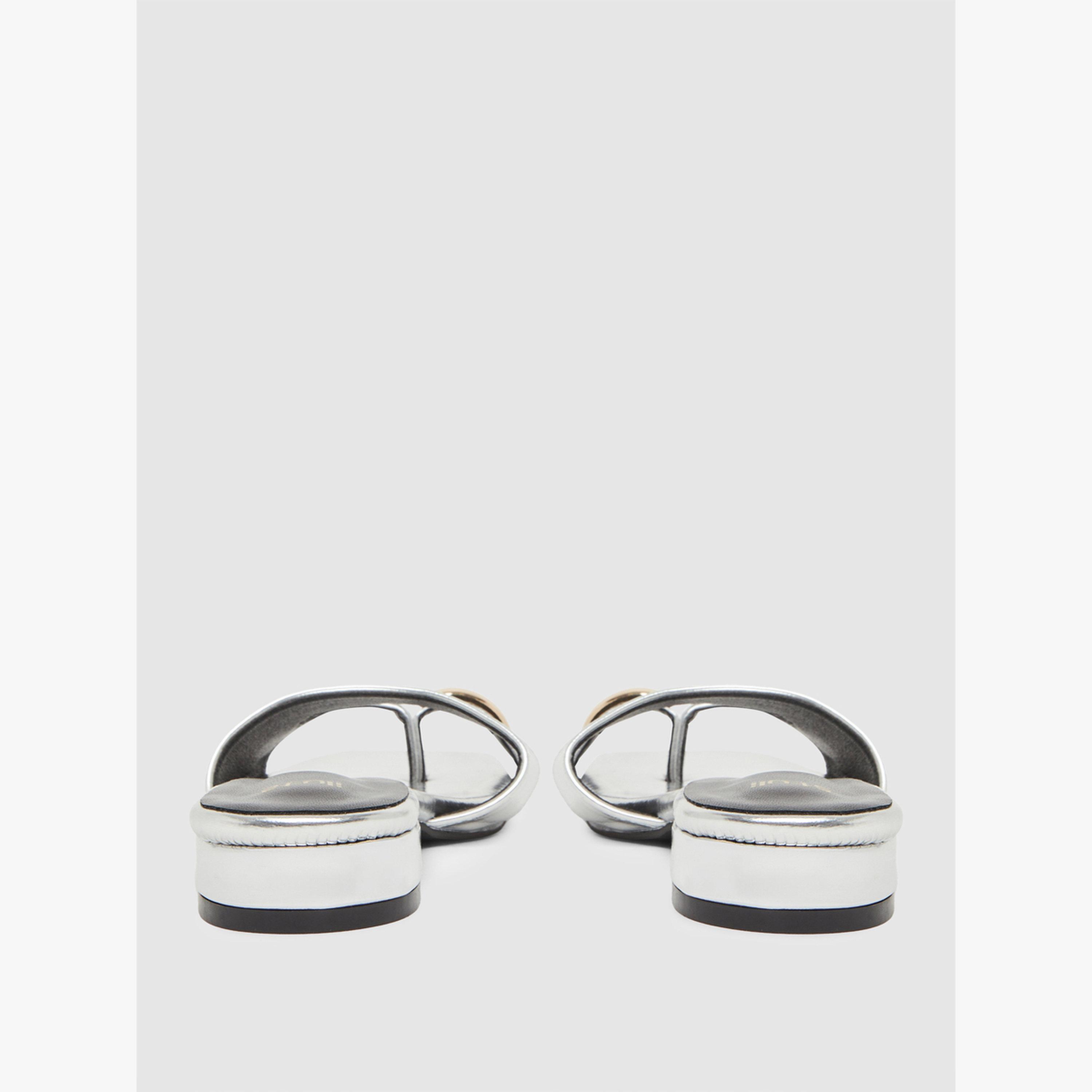 Styli Silver Metallic Flat Mules-women-shoes-flats-mules-image-5