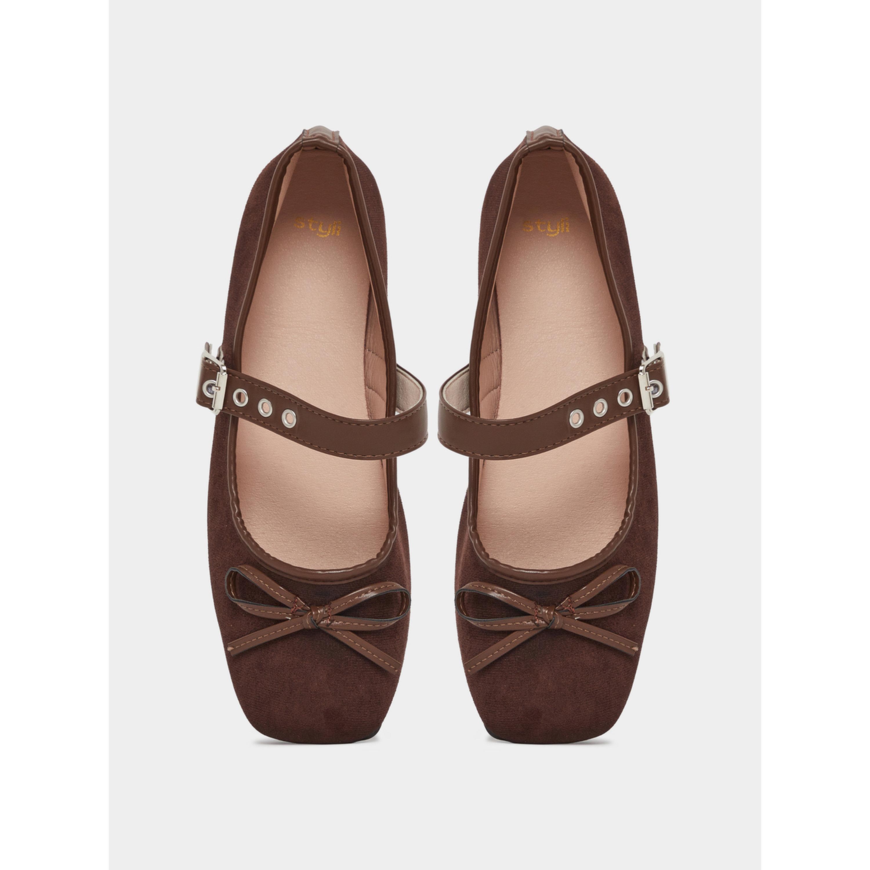 حذاء باليرينا بنمط سويد ومقدمة مربعة-women-shoes-ballerinas-image-3