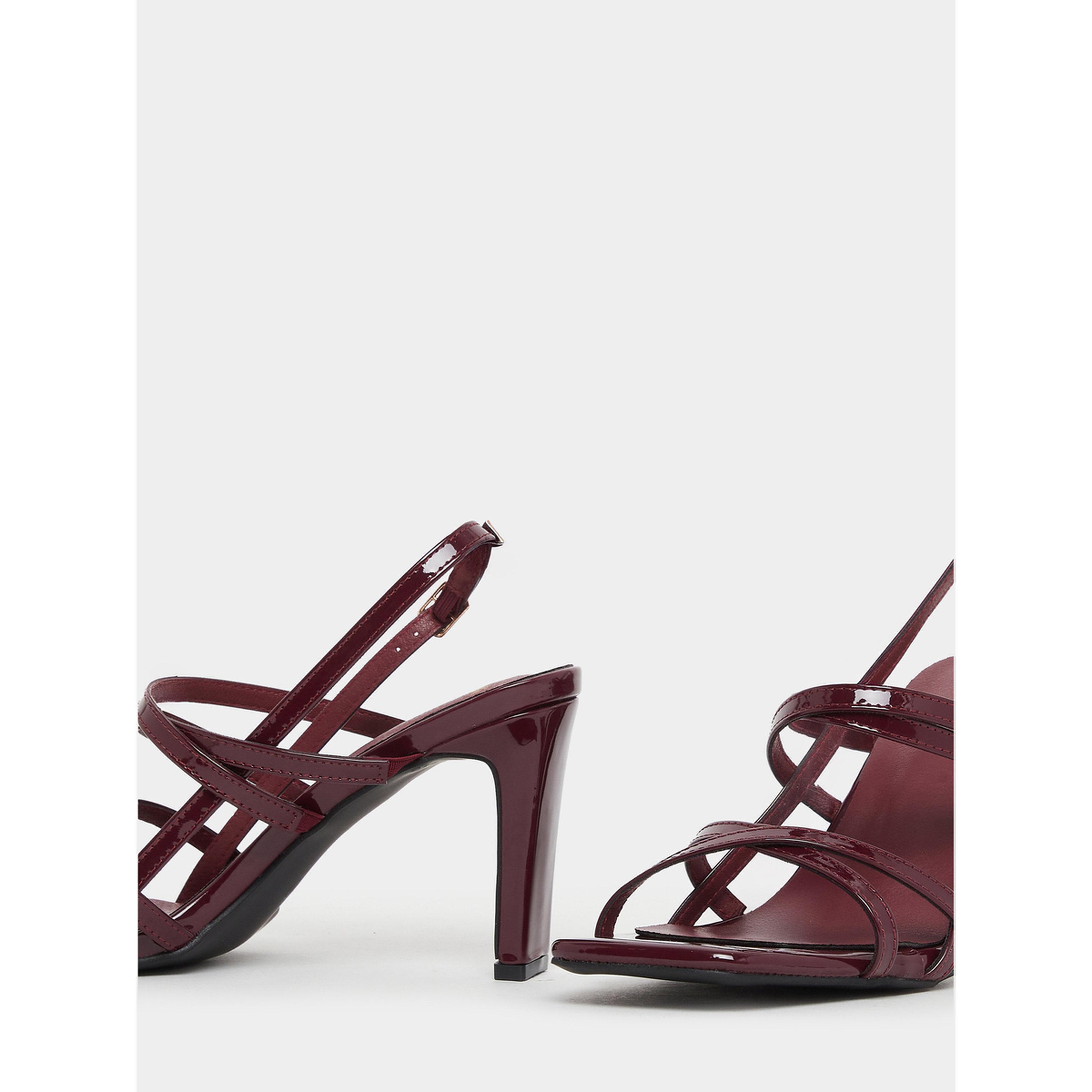 ستايلي - صندل بكعب عالٍ وأشرطة لون برغندي-women-shoes-sandals-heeled-image-4