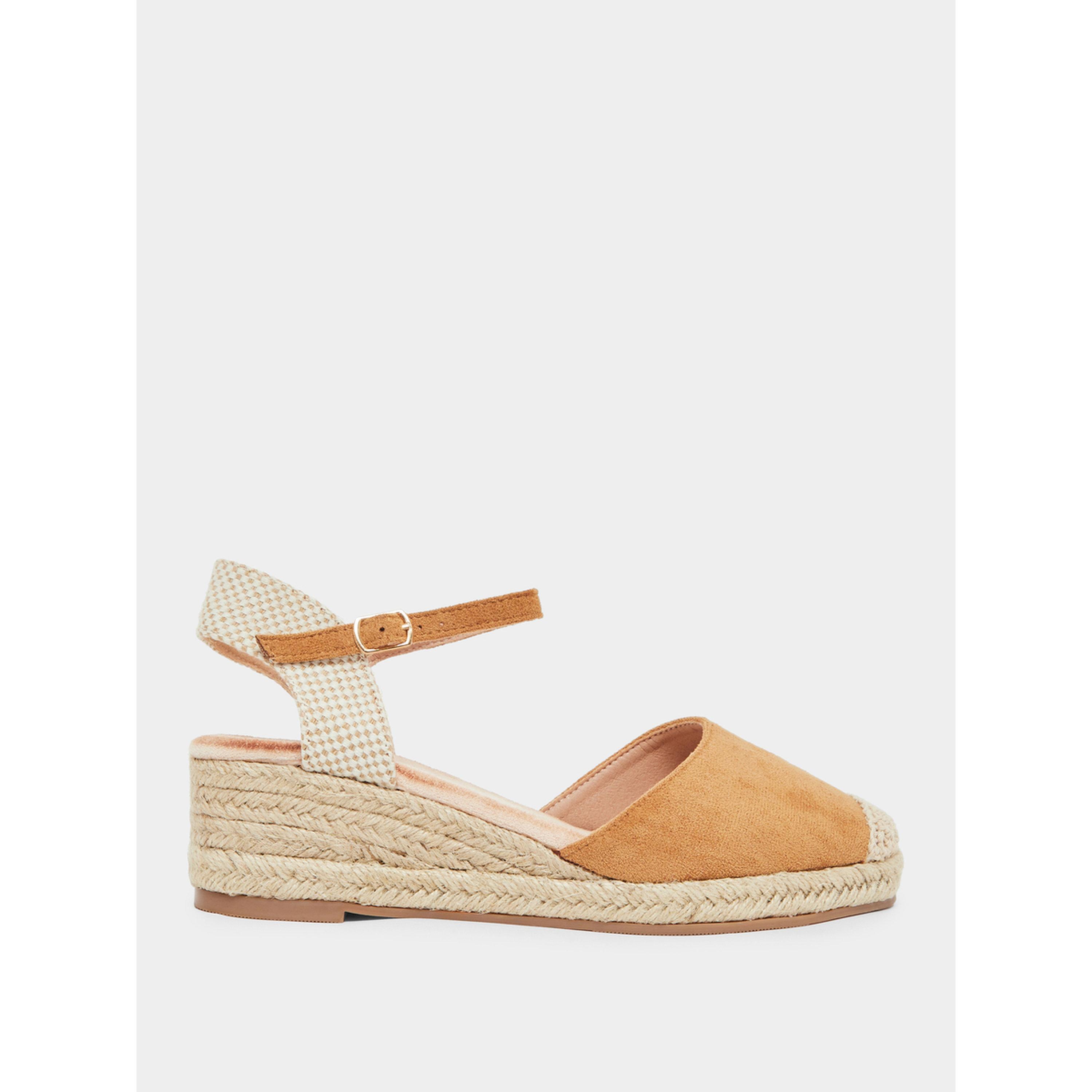 ستايلي - حذاء إسبادريل لون بني كعب إسفيني-women-shoes-sandals-heeled-image-2