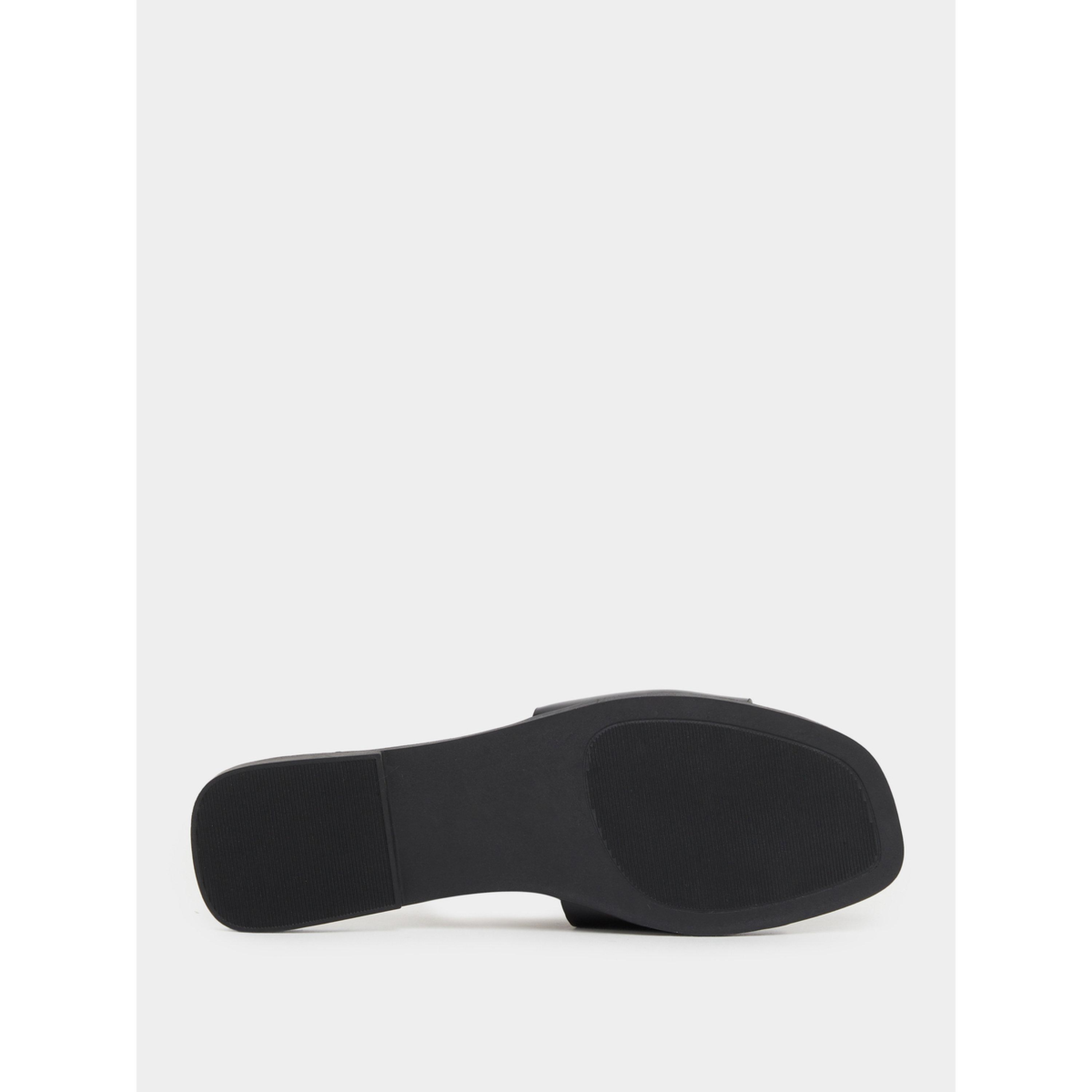 Styli Black Slip-On Flat Mules-women-shoes-sandals-flats-image-6