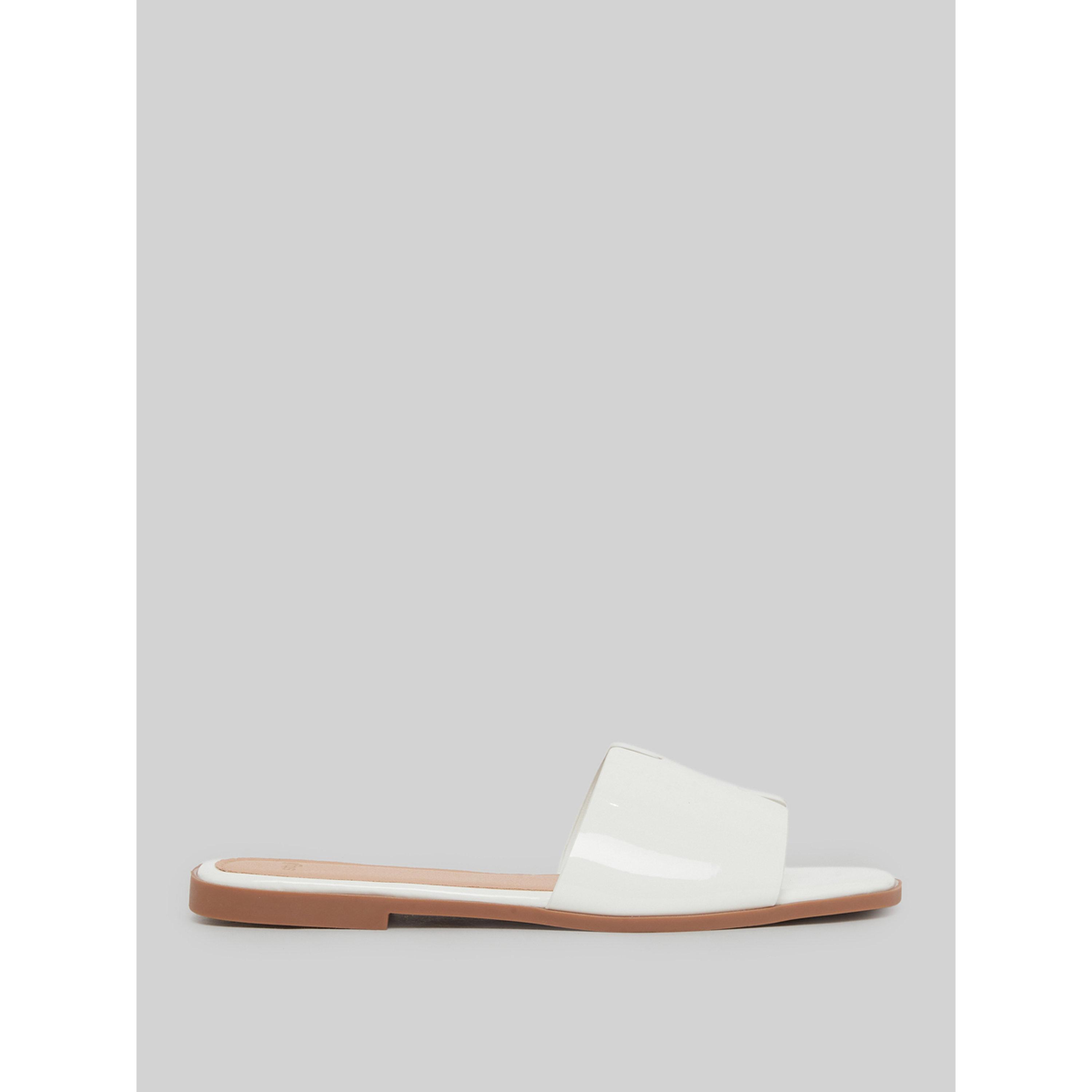 Styli White Slip-On Flat Mules-women-shoes-sandals-flats-image-2