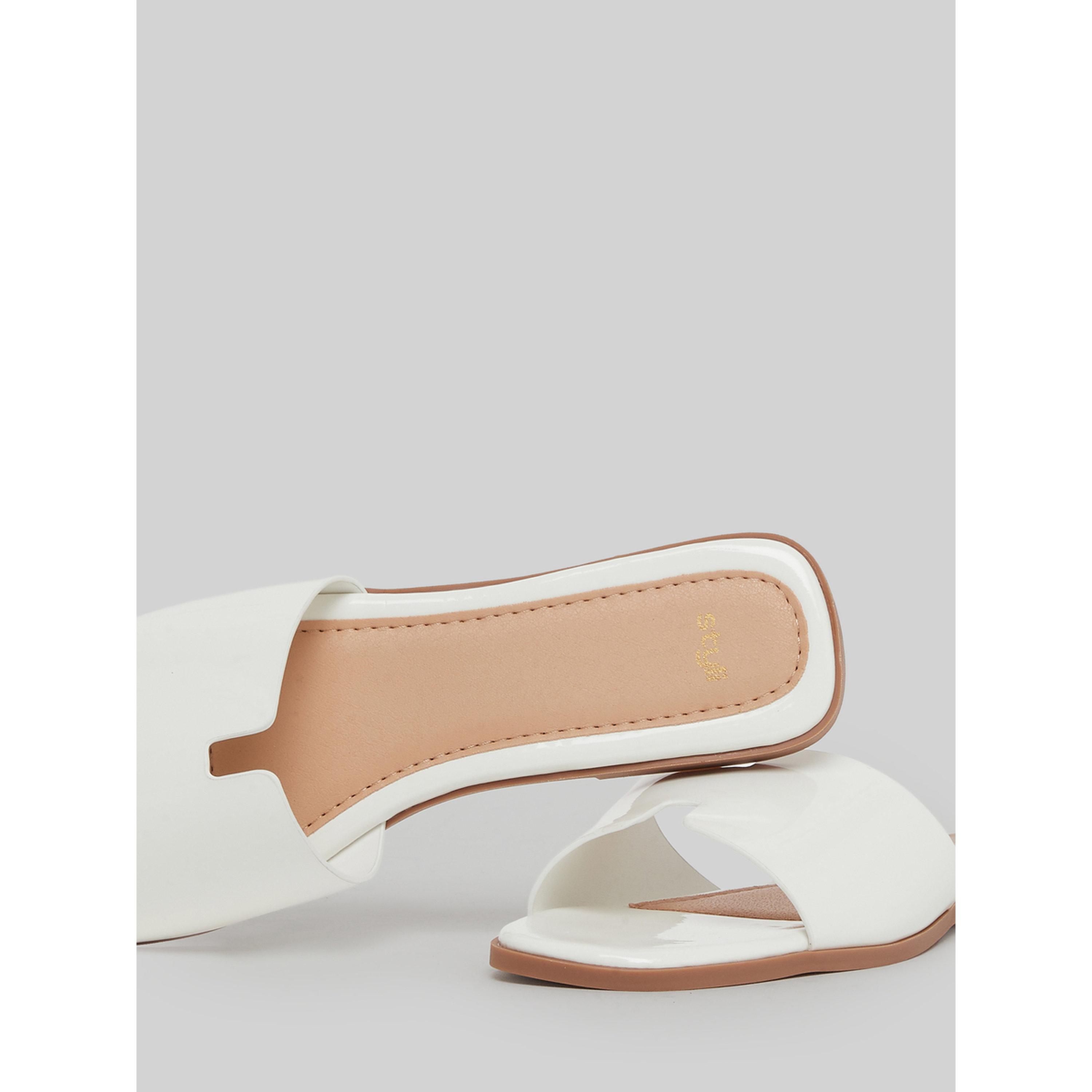 Styli White Slip-On Flat Mules-women-shoes-sandals-flats-image-4
