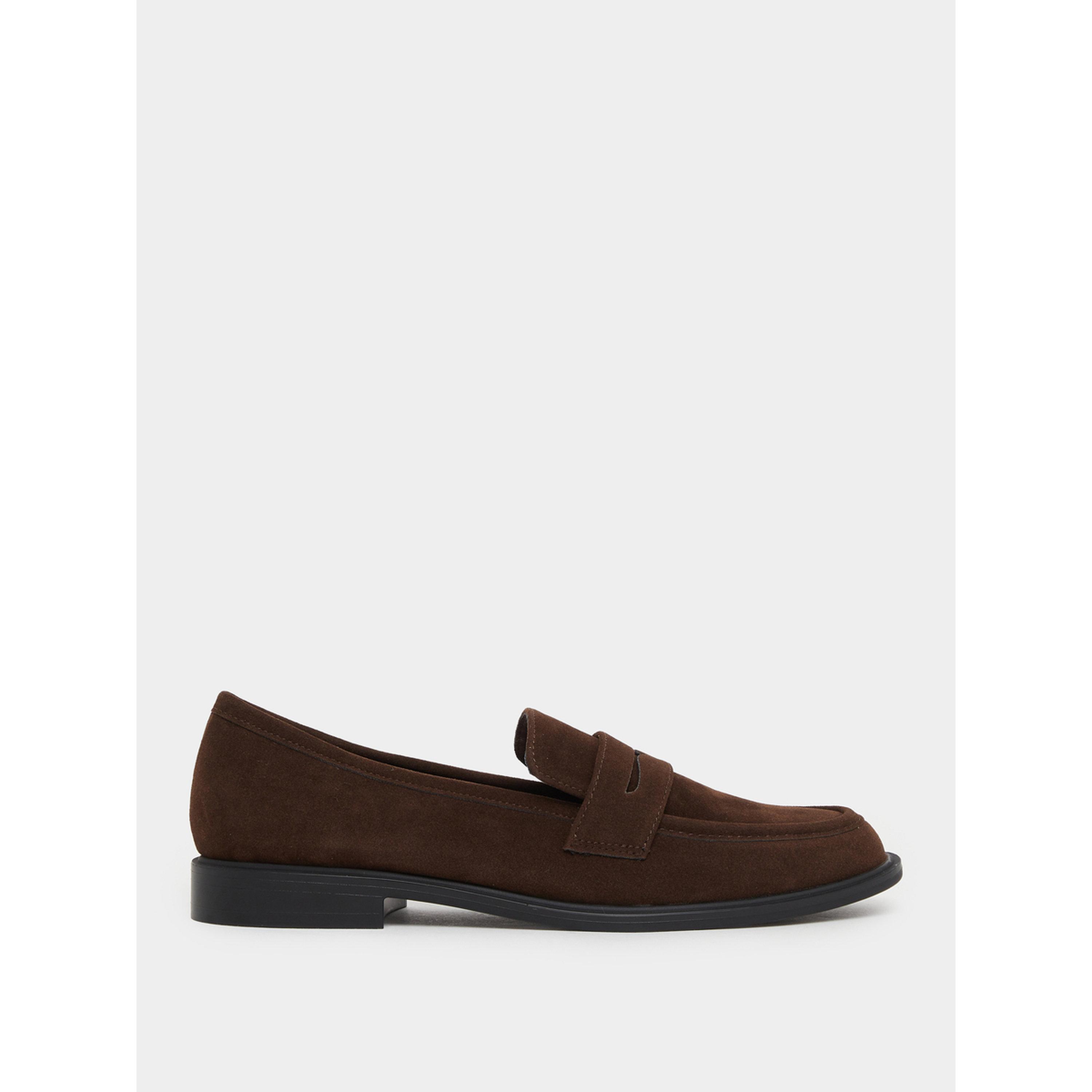 Styli Brown Slip-On Suede Loafers-women-shoes-flats-loafers-image-2