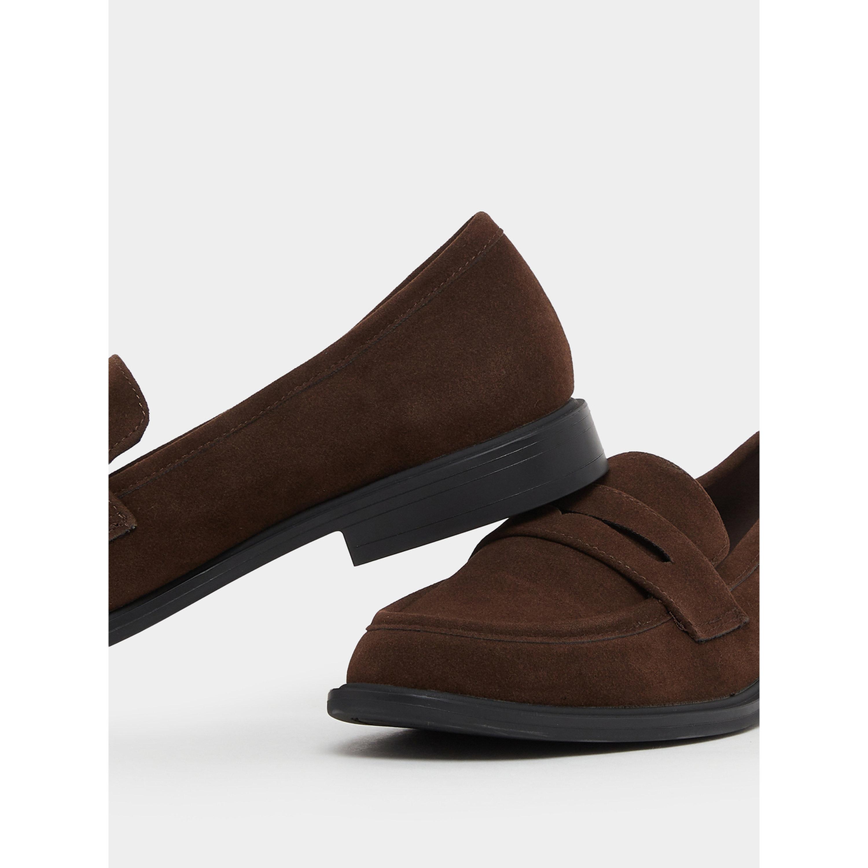 Styli Brown Slip-On Suede Loafers-women-shoes-flats-loafers-image-4