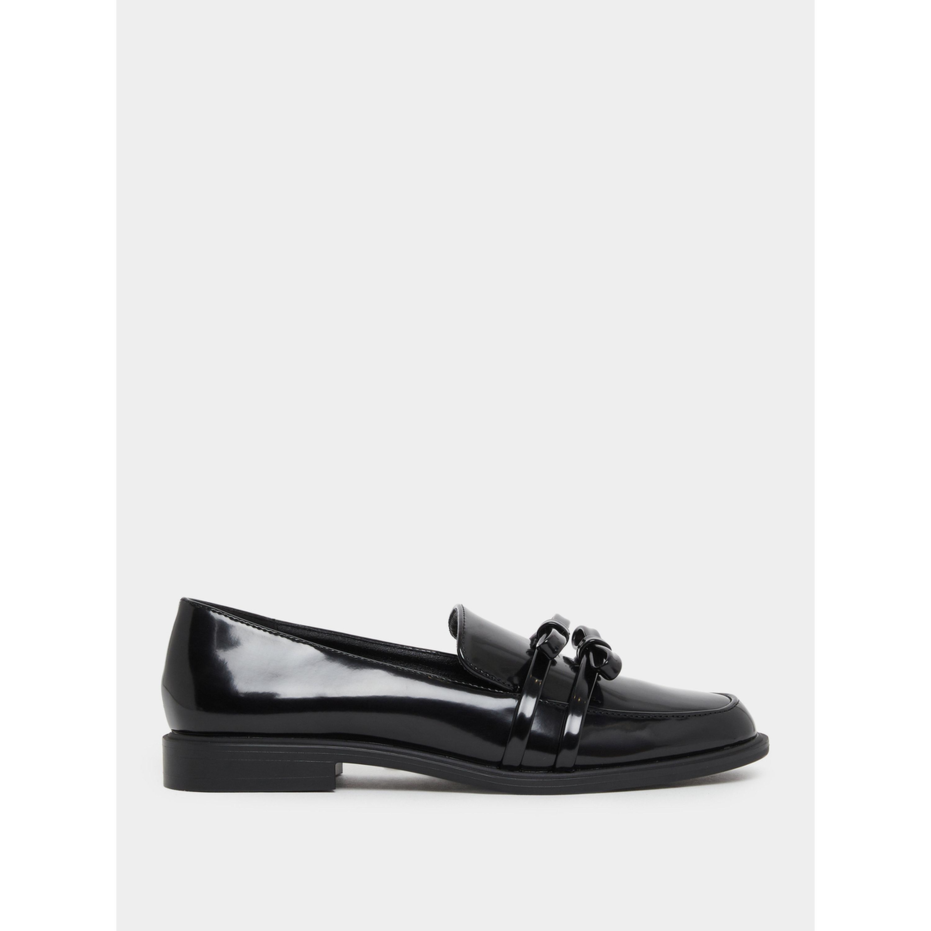 ستايلي - حذاء لوفر أسود من الجلد اللامع-women-shoes-flats-loafers-image-2