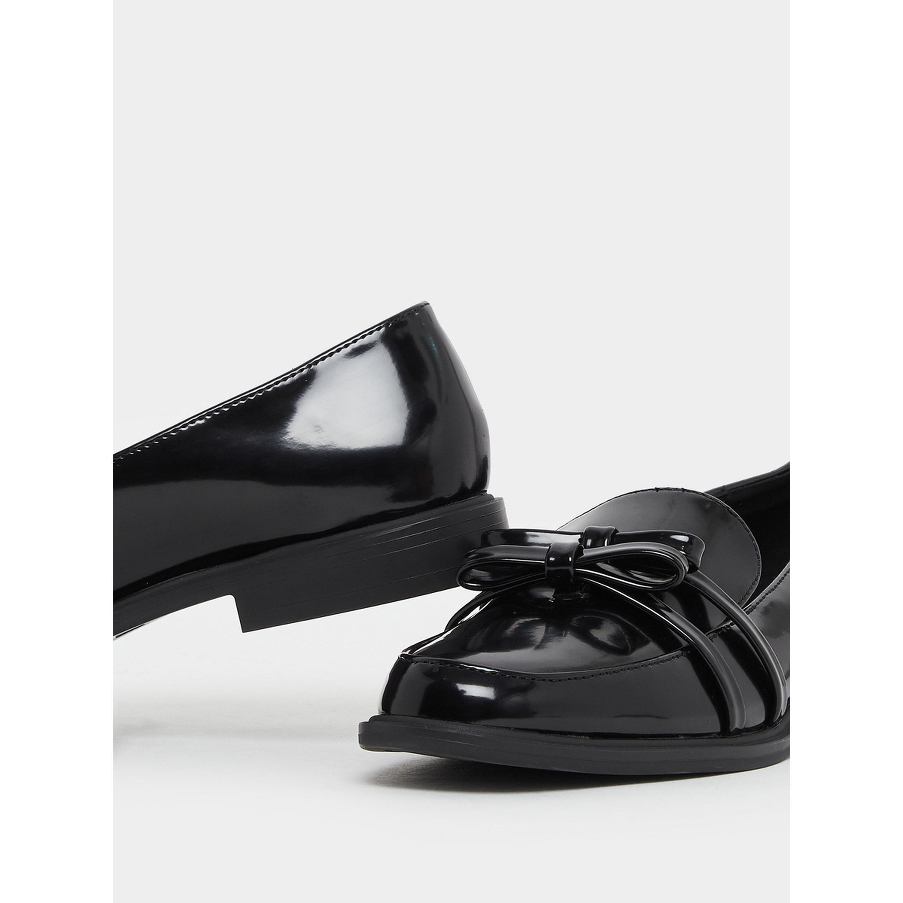 Styli Black Patent Leather Loafers-women-shoes-flats-loafers-image-4