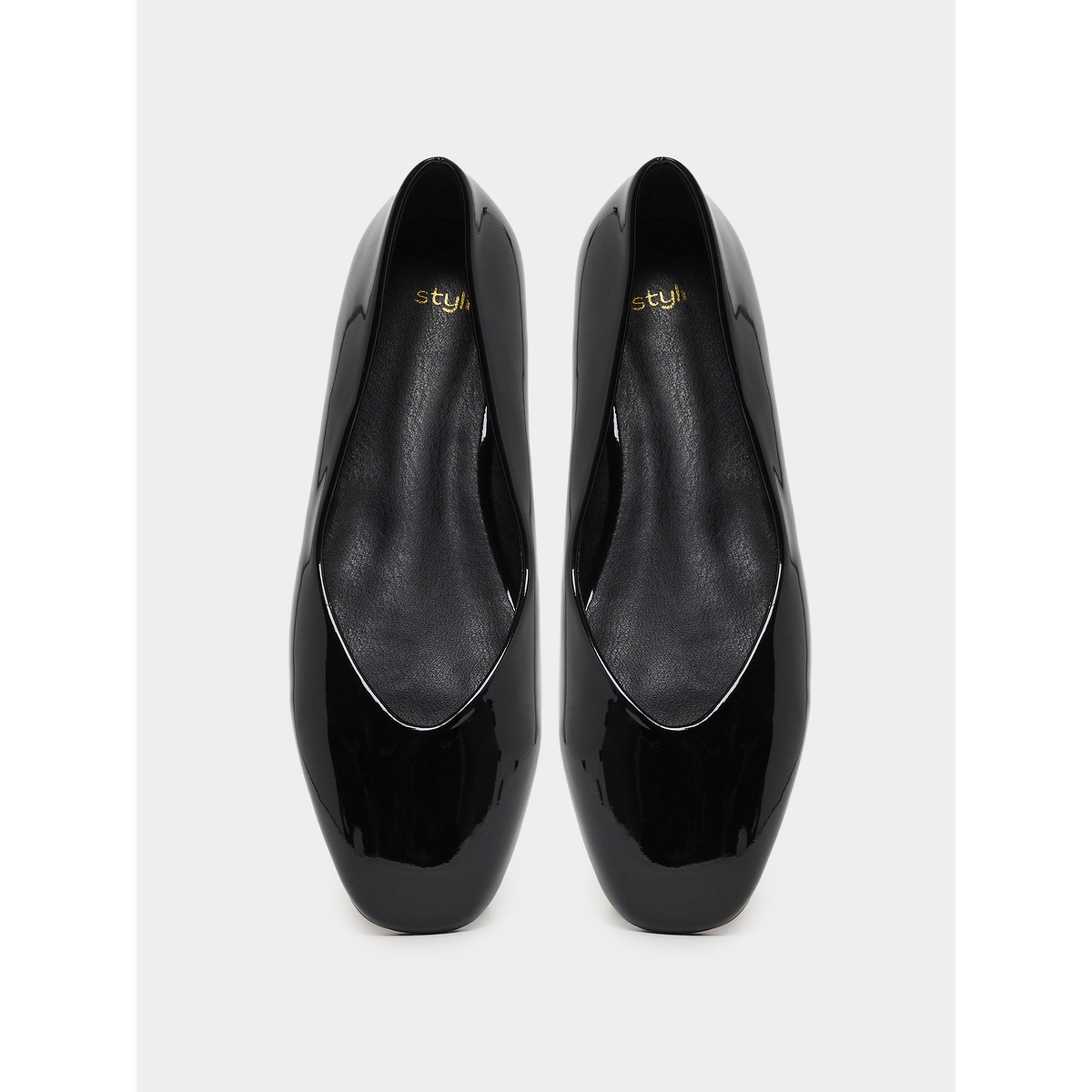 Styli Black Patent Leather Ballerinas-women-shoes-flats-ballerinas-image-3