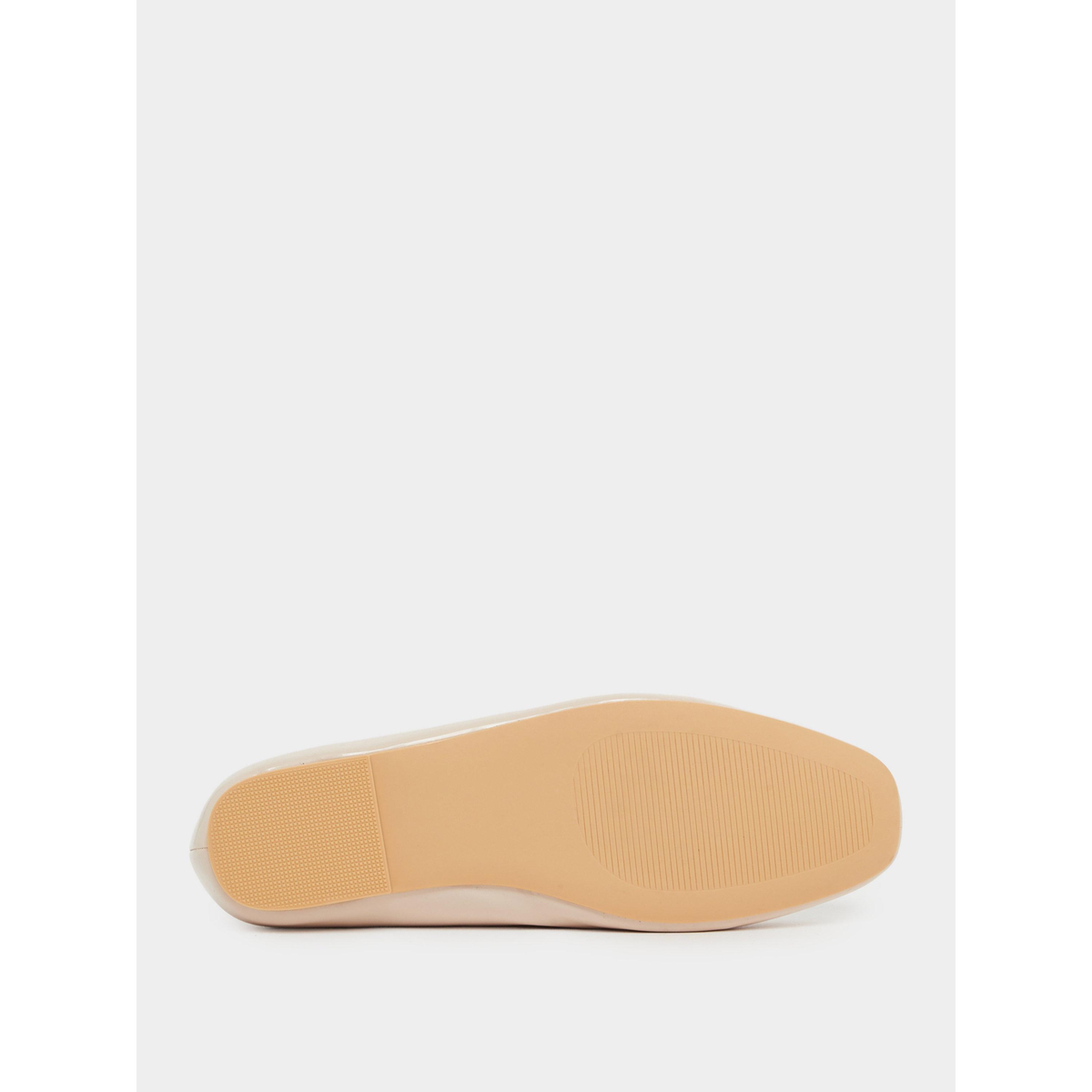 Styli Beige Patent Leather Ballerina Flats-women-shoes-ballerinas-image-6