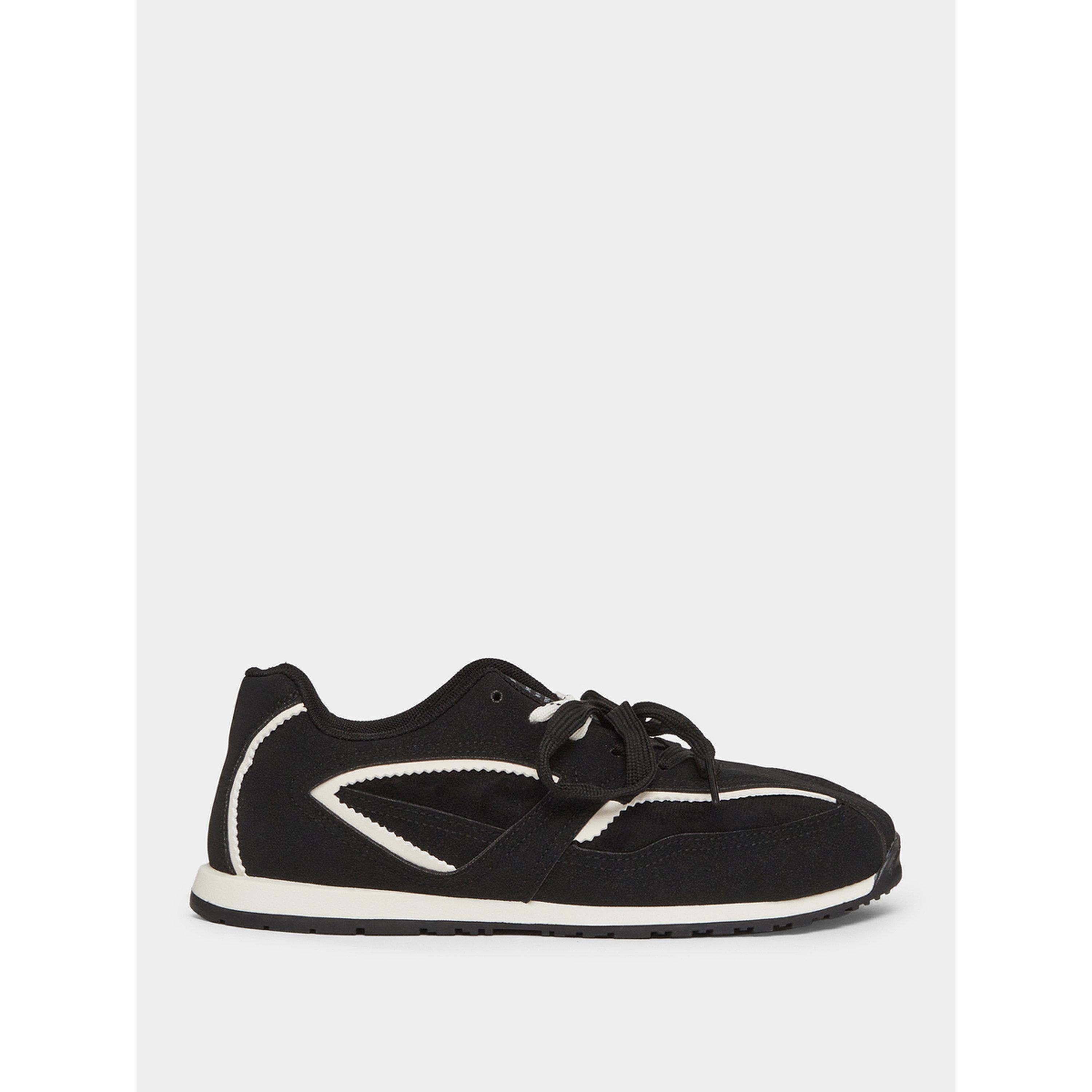 Styli Women's Textured Lace-Up Retro Sneakers-women-shoes-sneakers-image-2